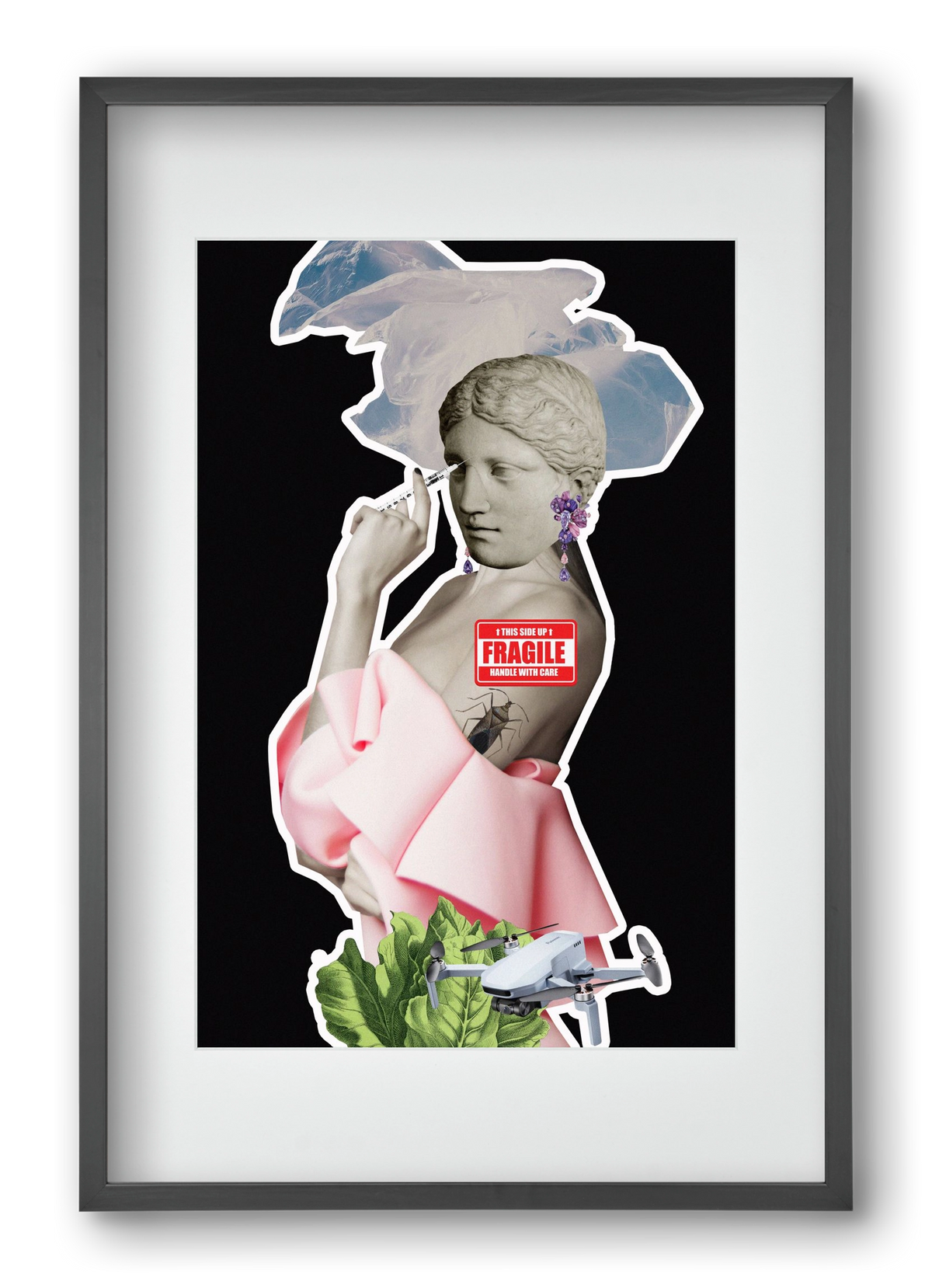 collage 3, 40x60 cm (30x45 cm), Fekete keret, paszpartuval