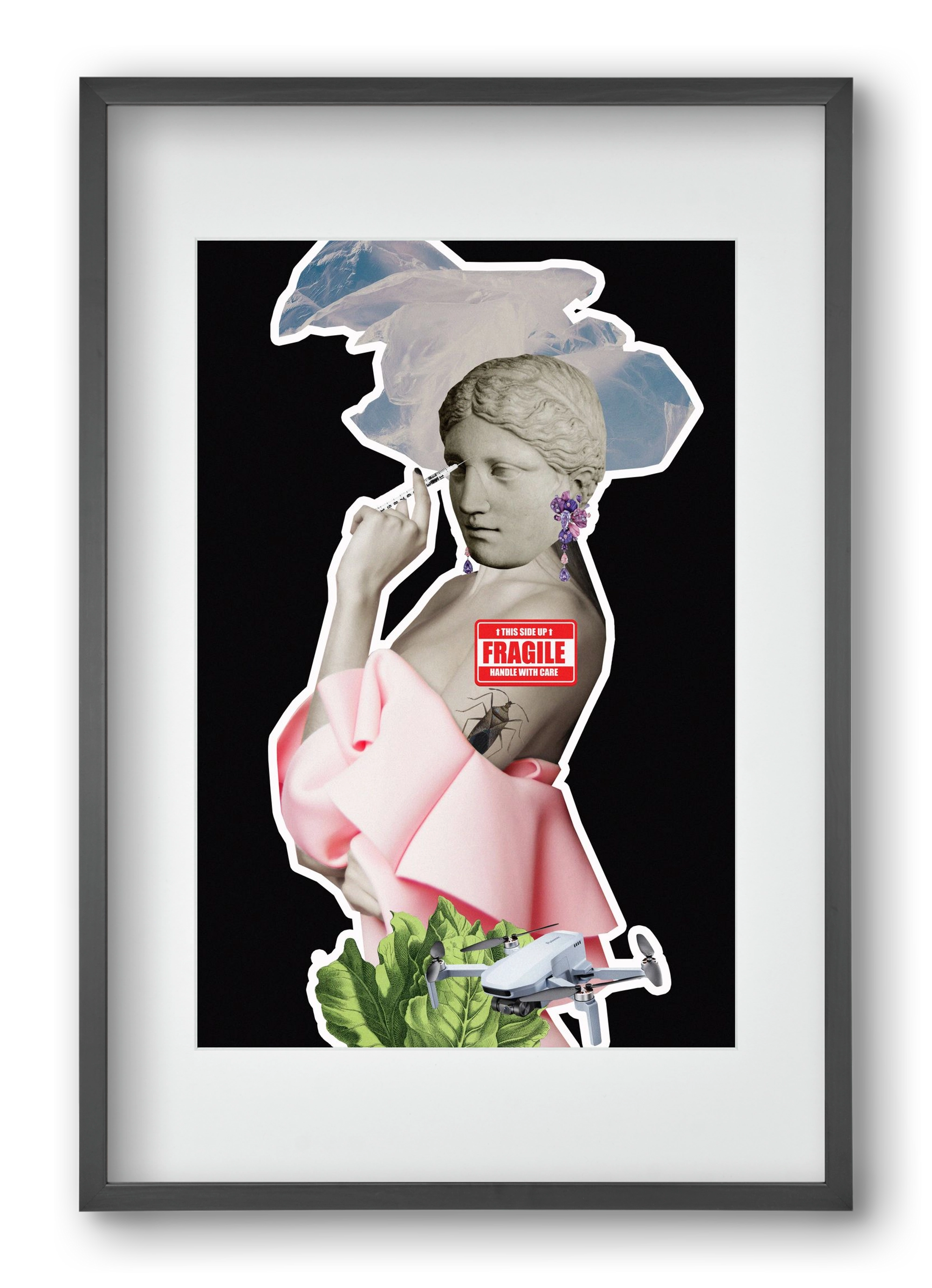 collage 3, 40x60 cm (30x45 cm), Fekete keret, paszpartuval