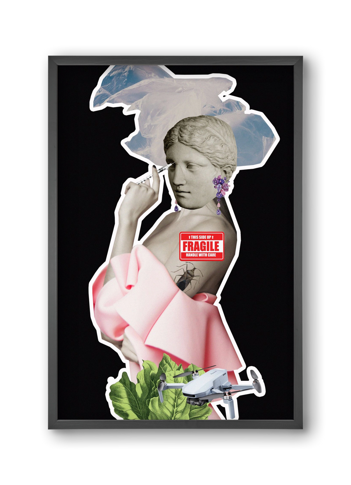 collage 3, 30x45 cm (30x45 cm), Fekete keret