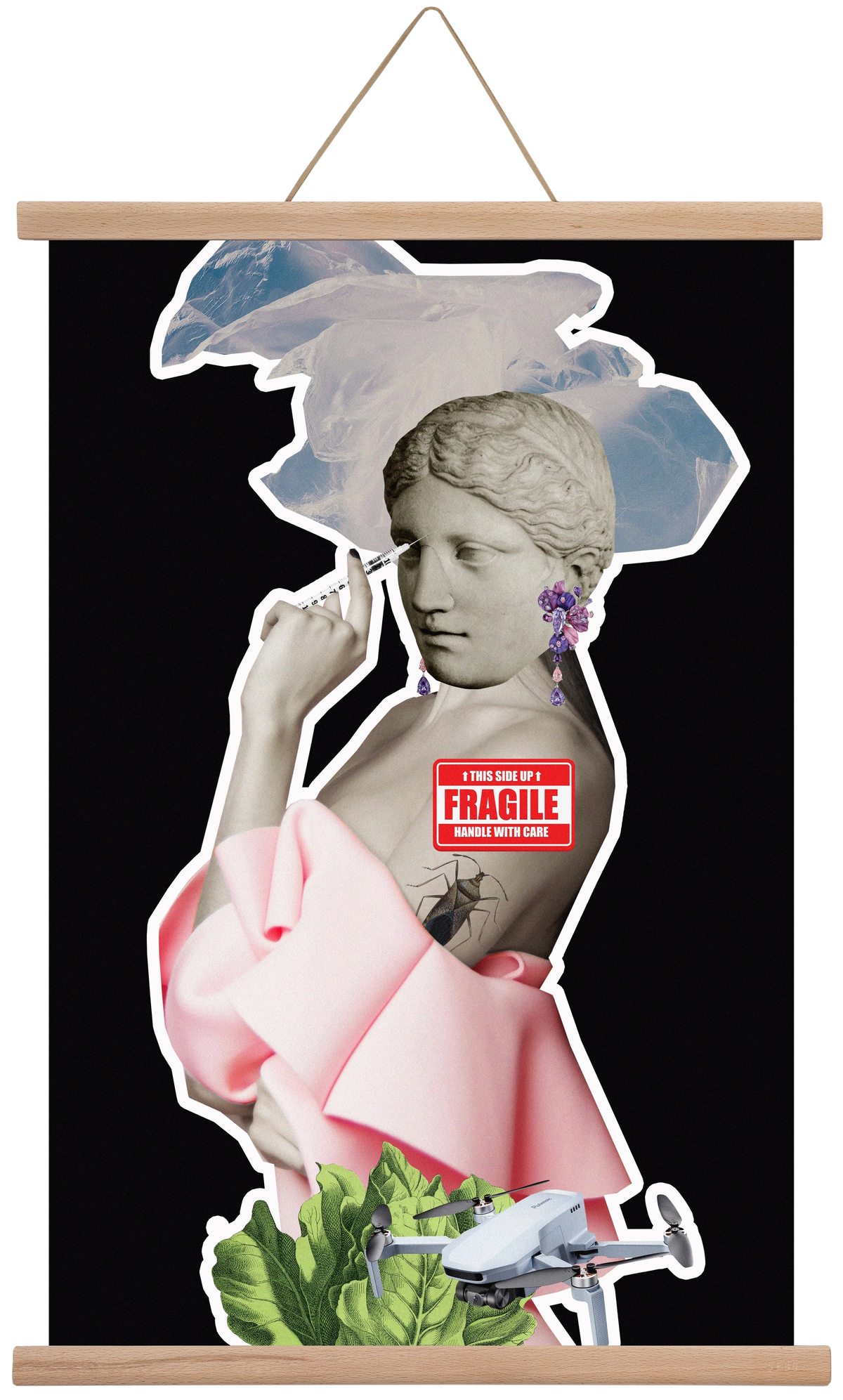 collage 3, 40x60 cm (40x60 cm), Tölgy akasztó