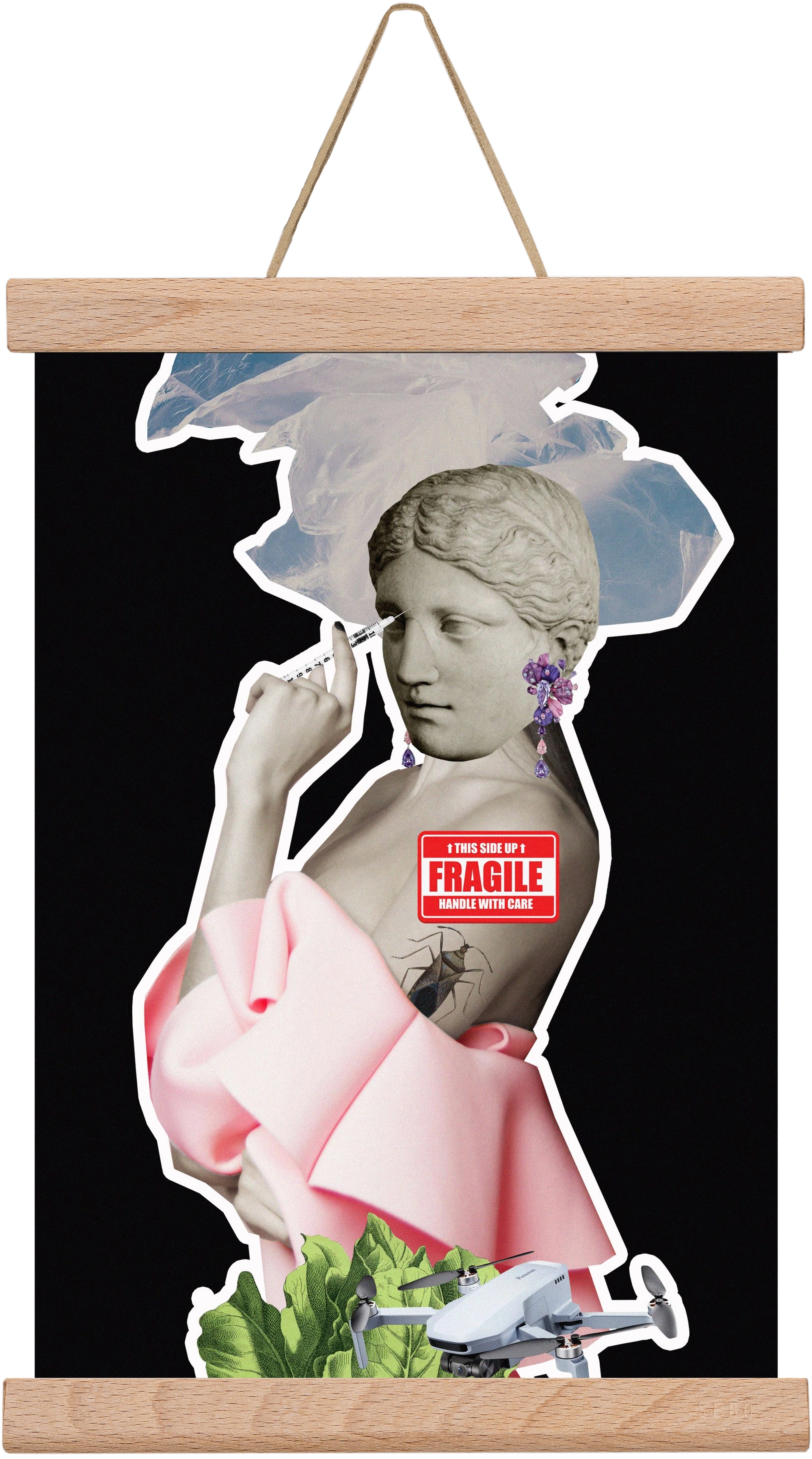 collage 3, 20x30 cm (20x30 cm), Tölgy akasztó