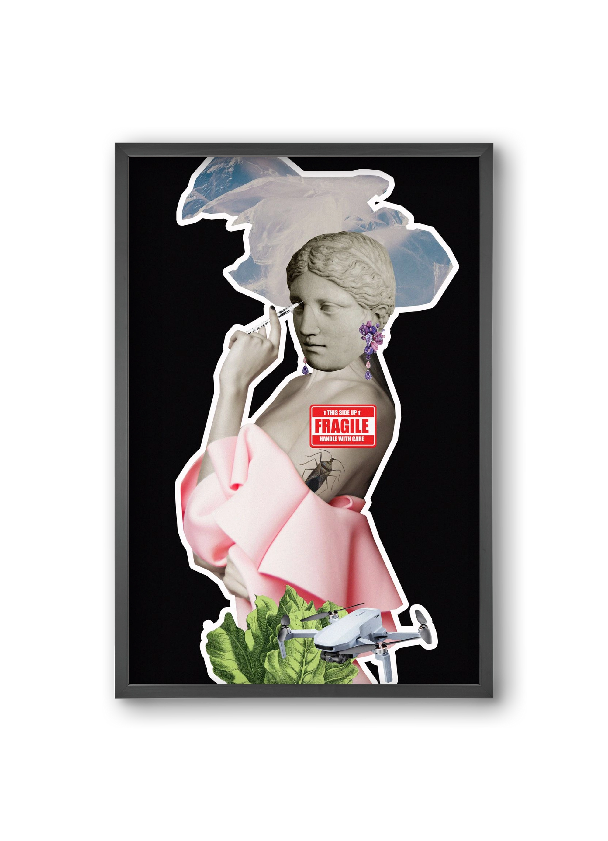 collage 3, 20x30 cm (20x30 cm), Fekete keret