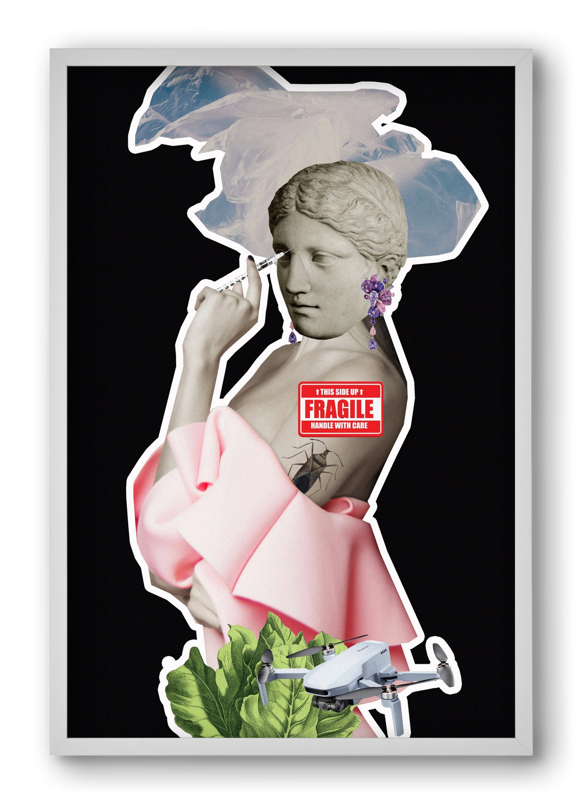 collage 3, 40x60 cm (40x60 cm), Fehér keret