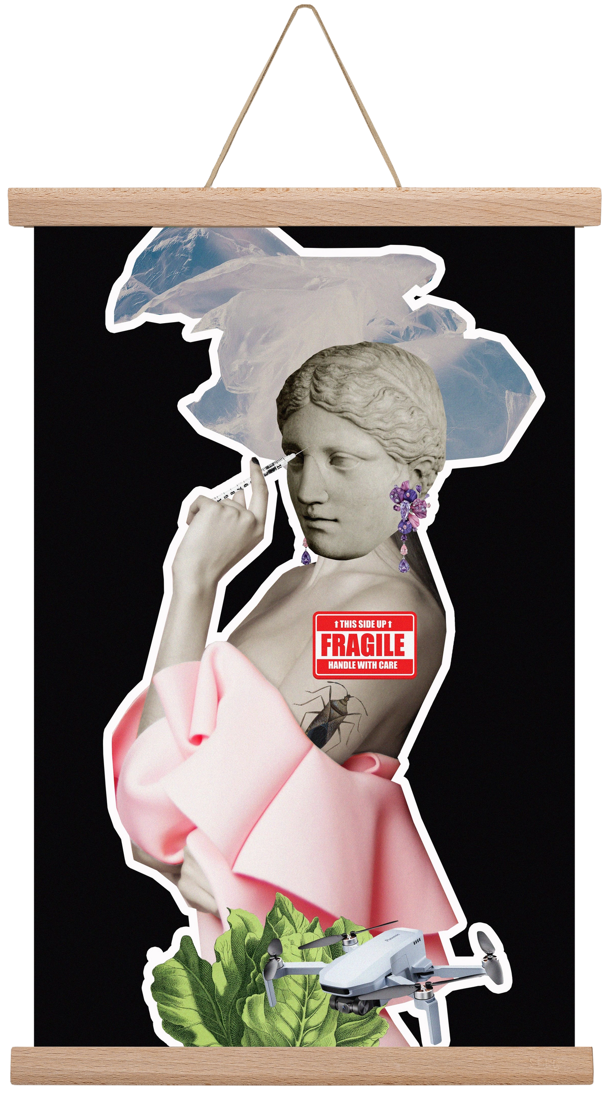 collage 3, 30x45 cm (30x45 cm), Tölgy akasztó