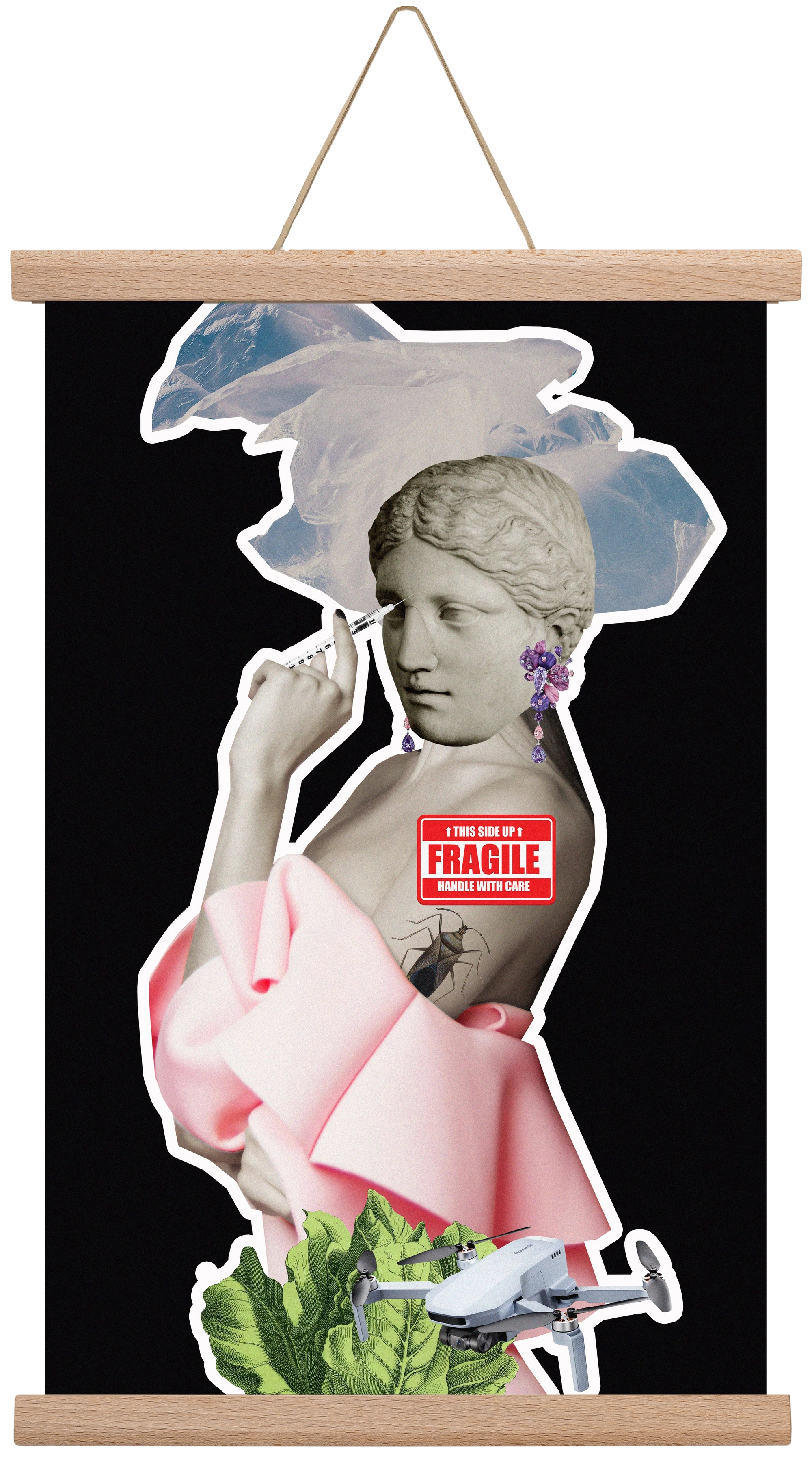 collage 3, 30x45 cm (30x45 cm), Tölgy akasztó