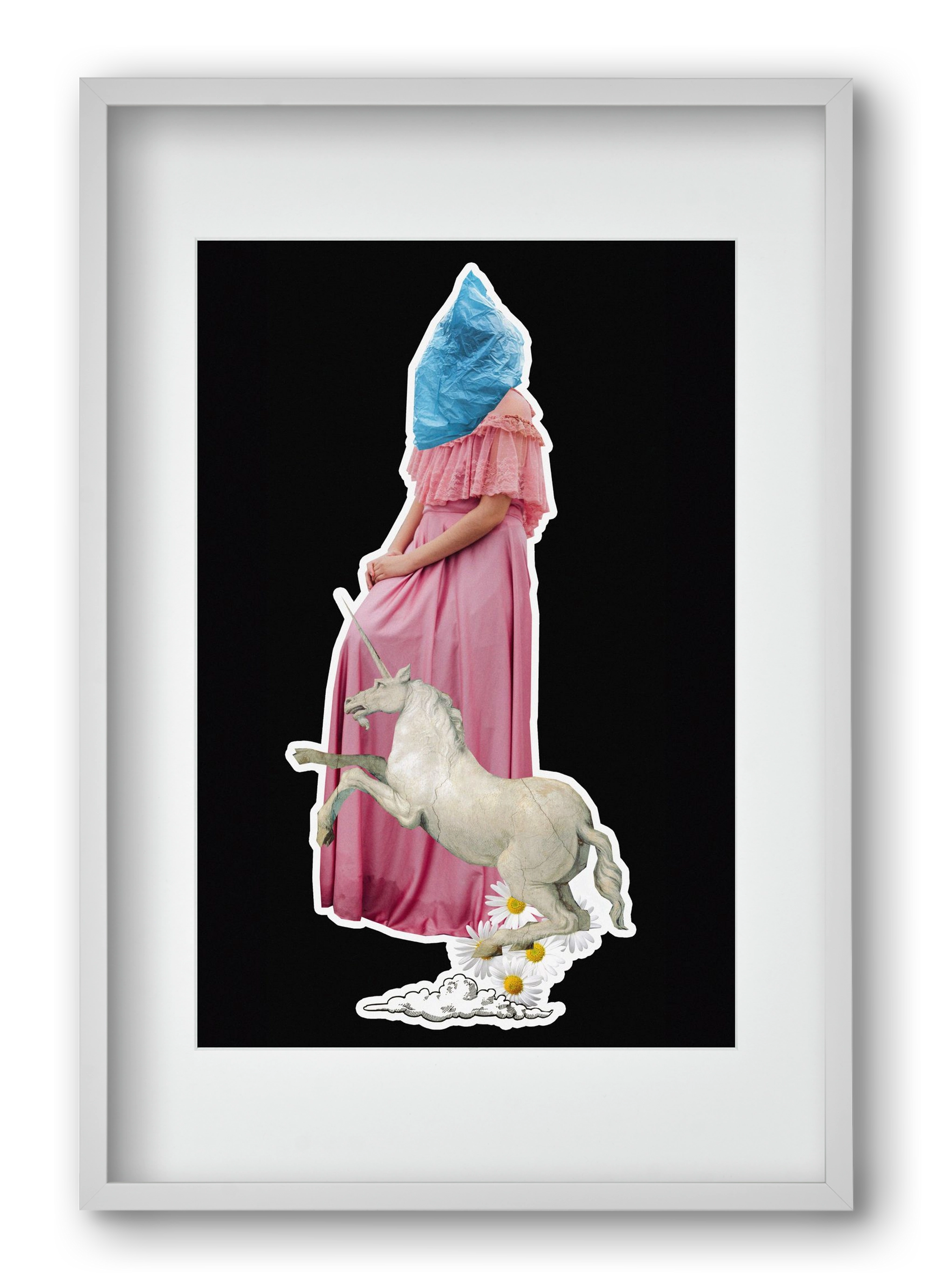 collage 4, 40x60 cm (30x45 cm), Fehér keret, paszpartuval