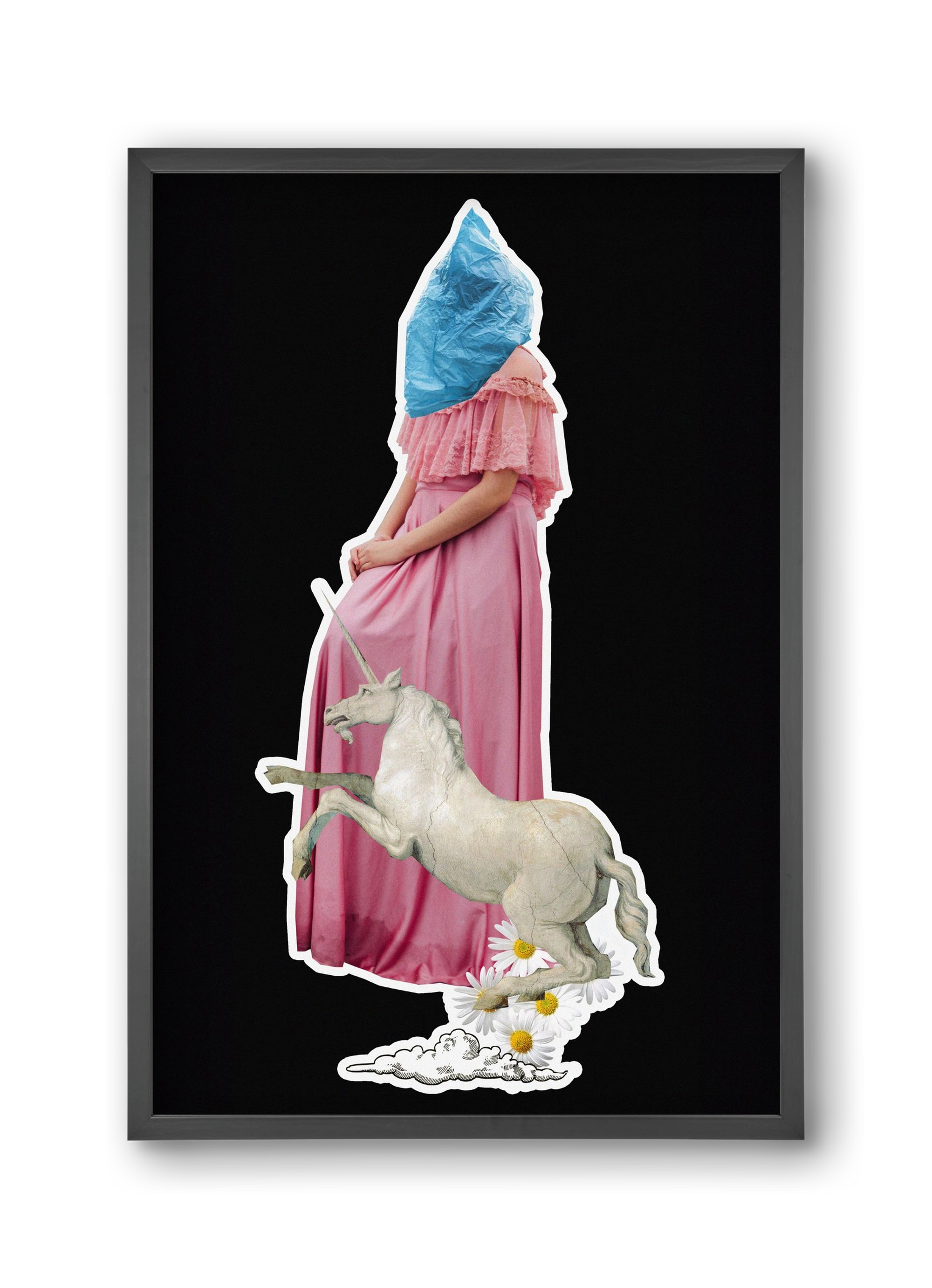 collage 4, 30x45 cm (30x45 cm), Fekete keret