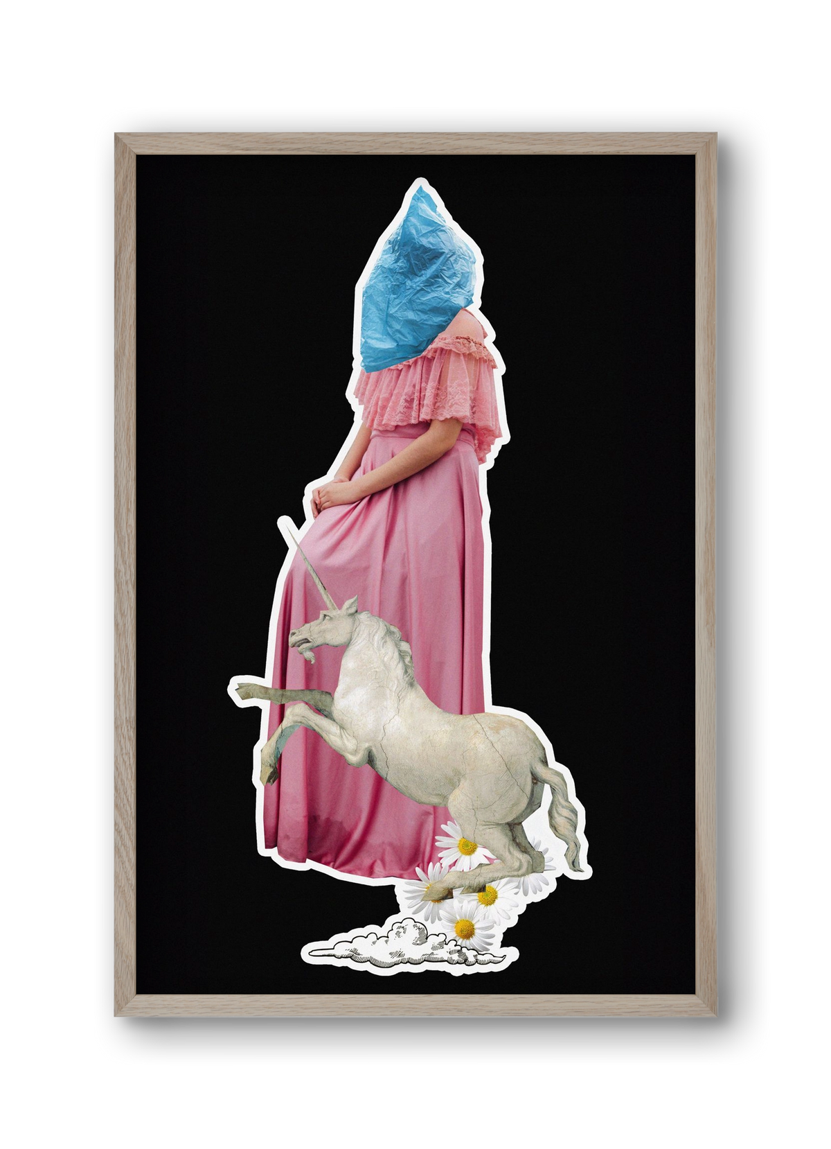 collage 4, 30x45 cm (30x45 cm), Tölgy keret