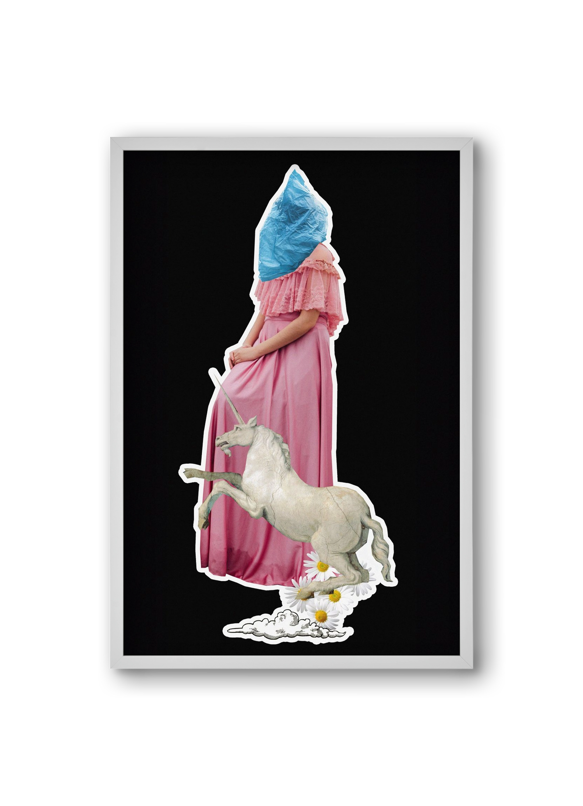 collage 4, 20x30 cm (20x30 cm), Fehér keret