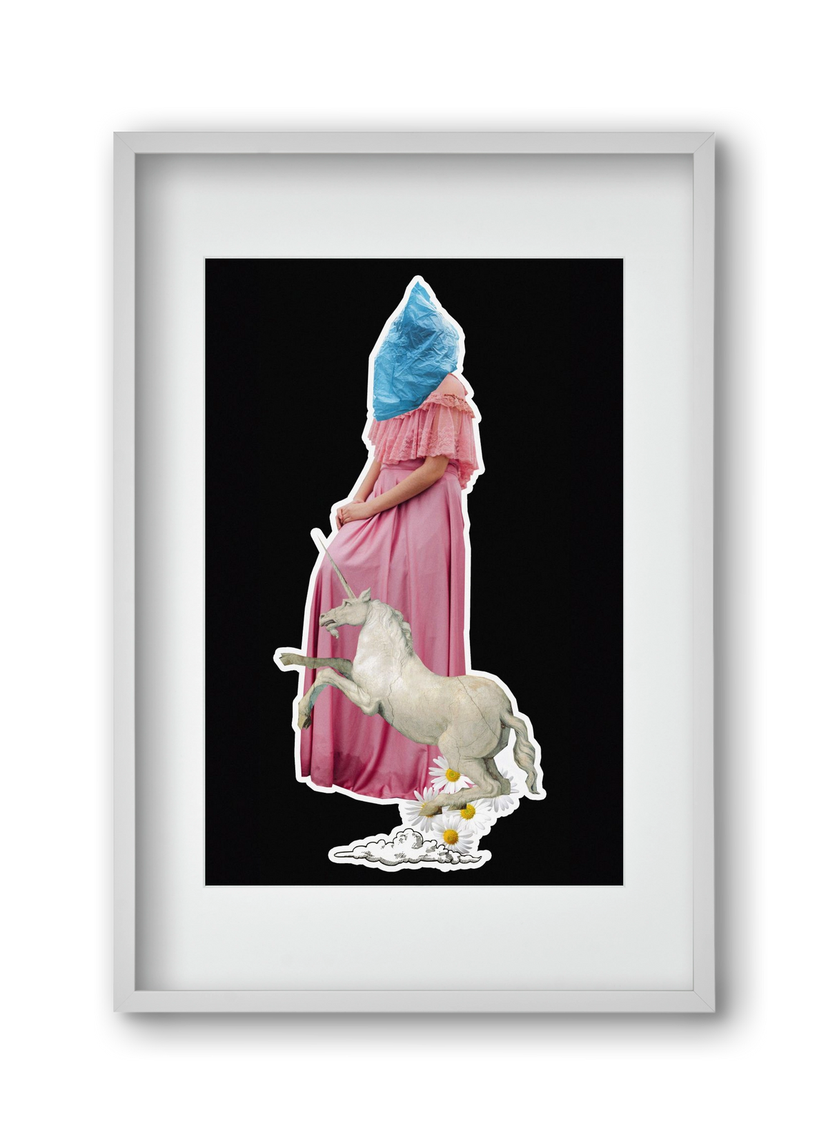 collage 4, 30x45 cm (20x30 cm), Fehér keret, paszpartuval