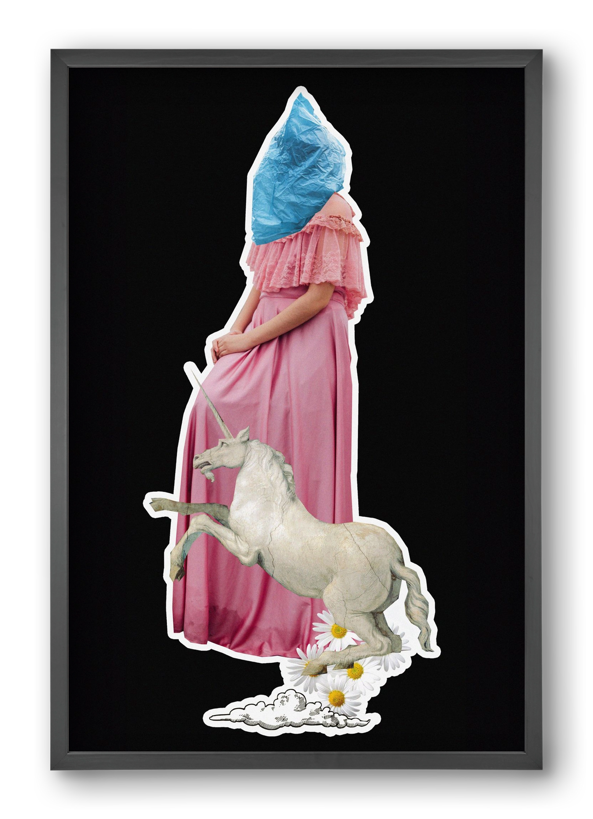 collage 4, 40x60 cm (40x60 cm), Fekete keret