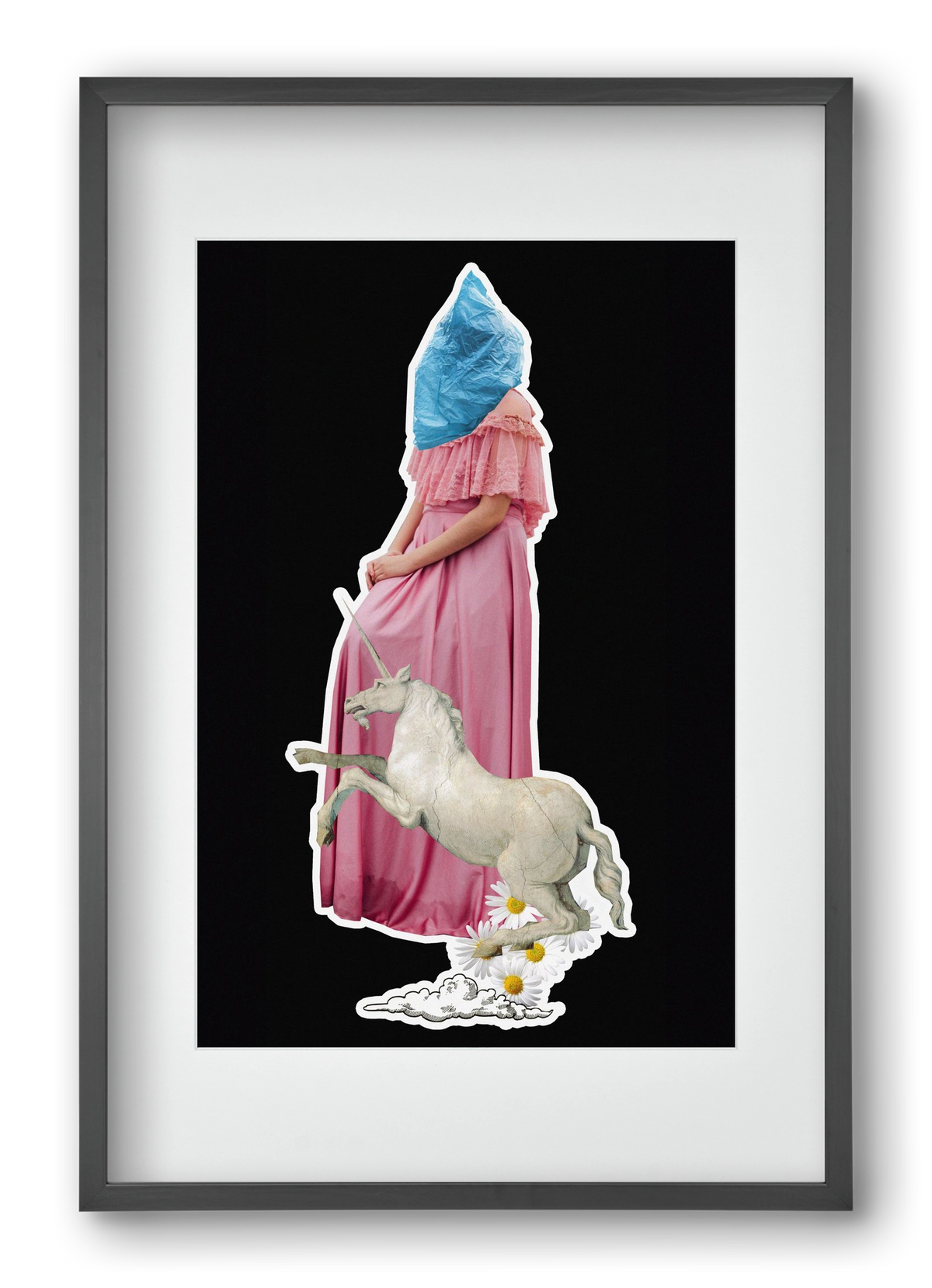 collage 4, 40x60 cm (30x45 cm), Fekete keret, paszpartuval