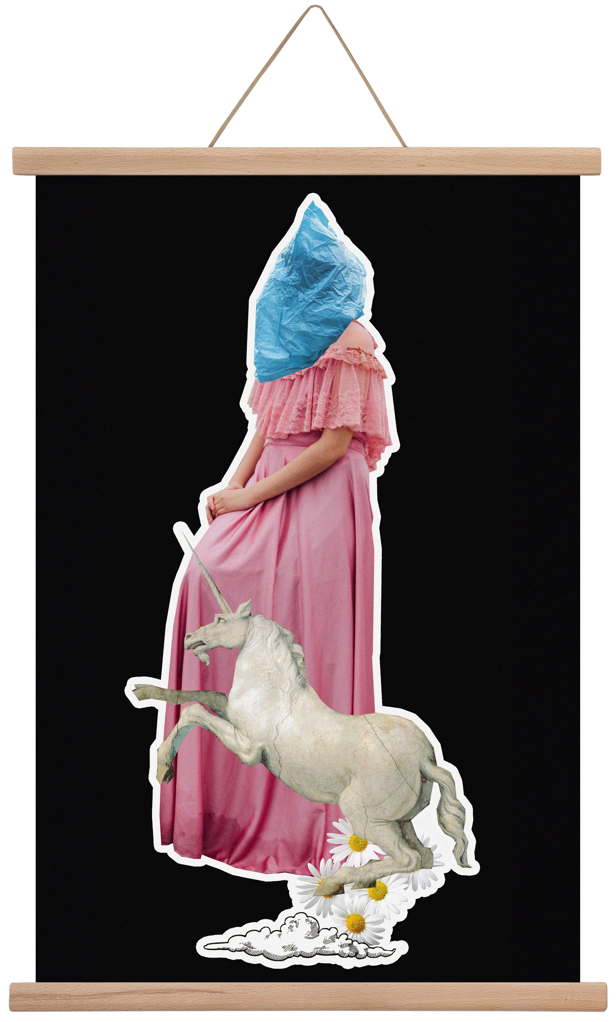 collage 4, 40x60 cm (40x60 cm), Tölgy akasztó