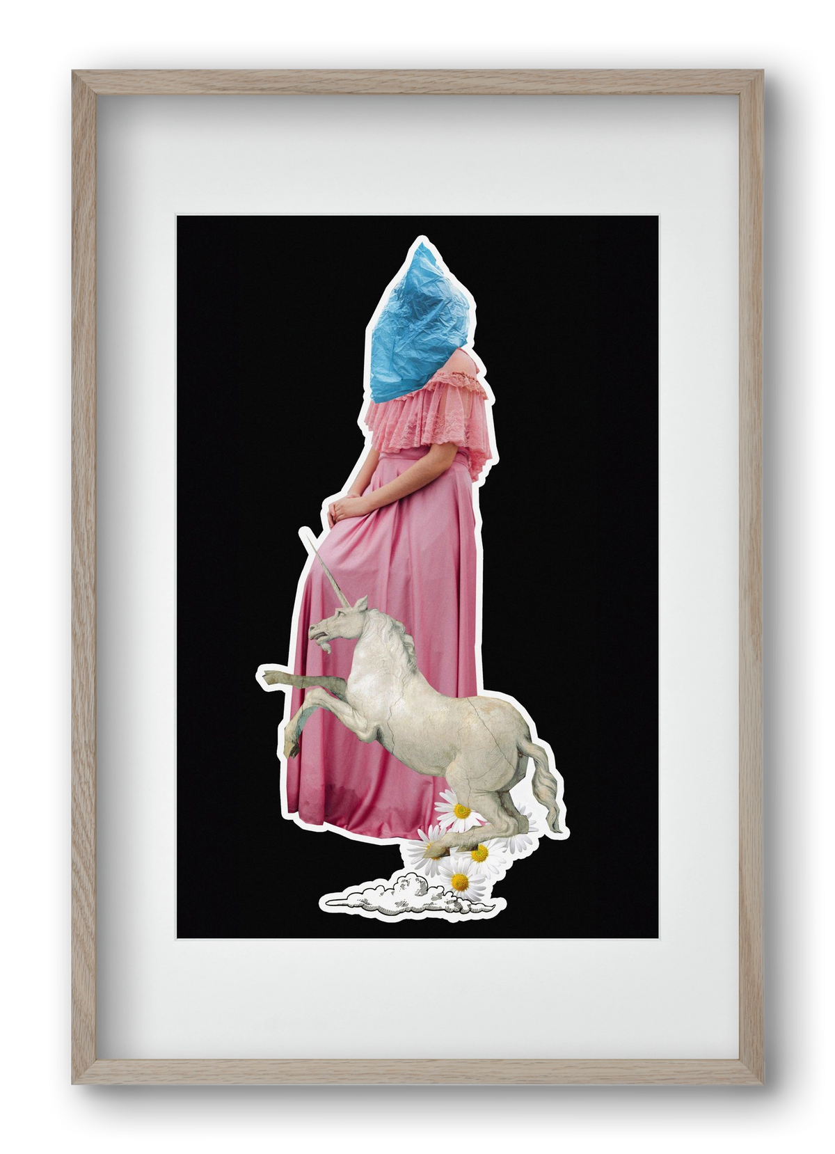 collage 4, 40x60 cm (30x45 cm), Tölgy keret, paszpartuval