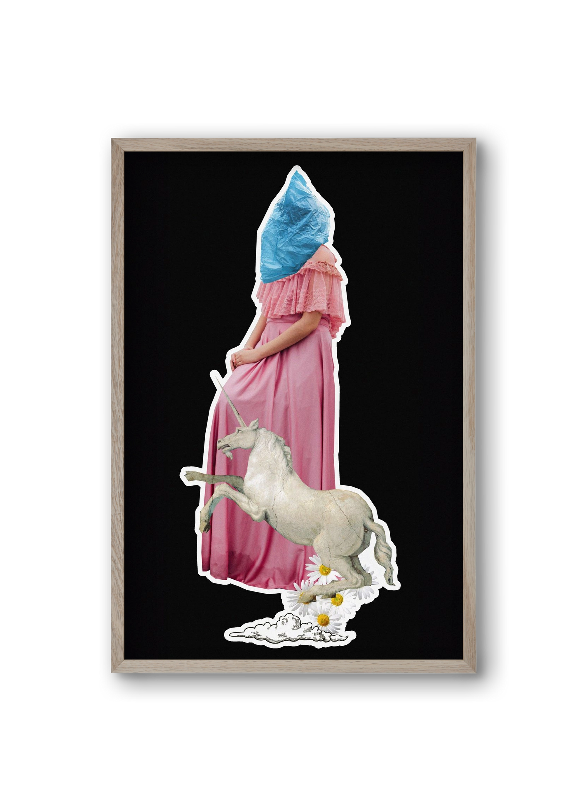 collage 4, 20x30 cm (20x30 cm), Tölgy keret