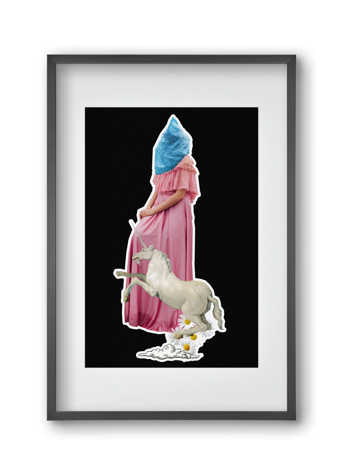 collage 4, 30x45 cm (20x30 cm), Fekete keret, paszpartuval