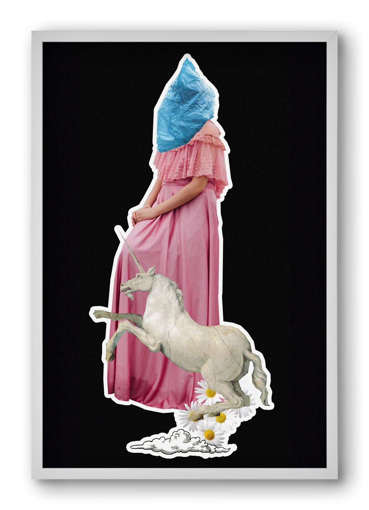 collage 4, 40x60 cm (40x60 cm), Fehér keret