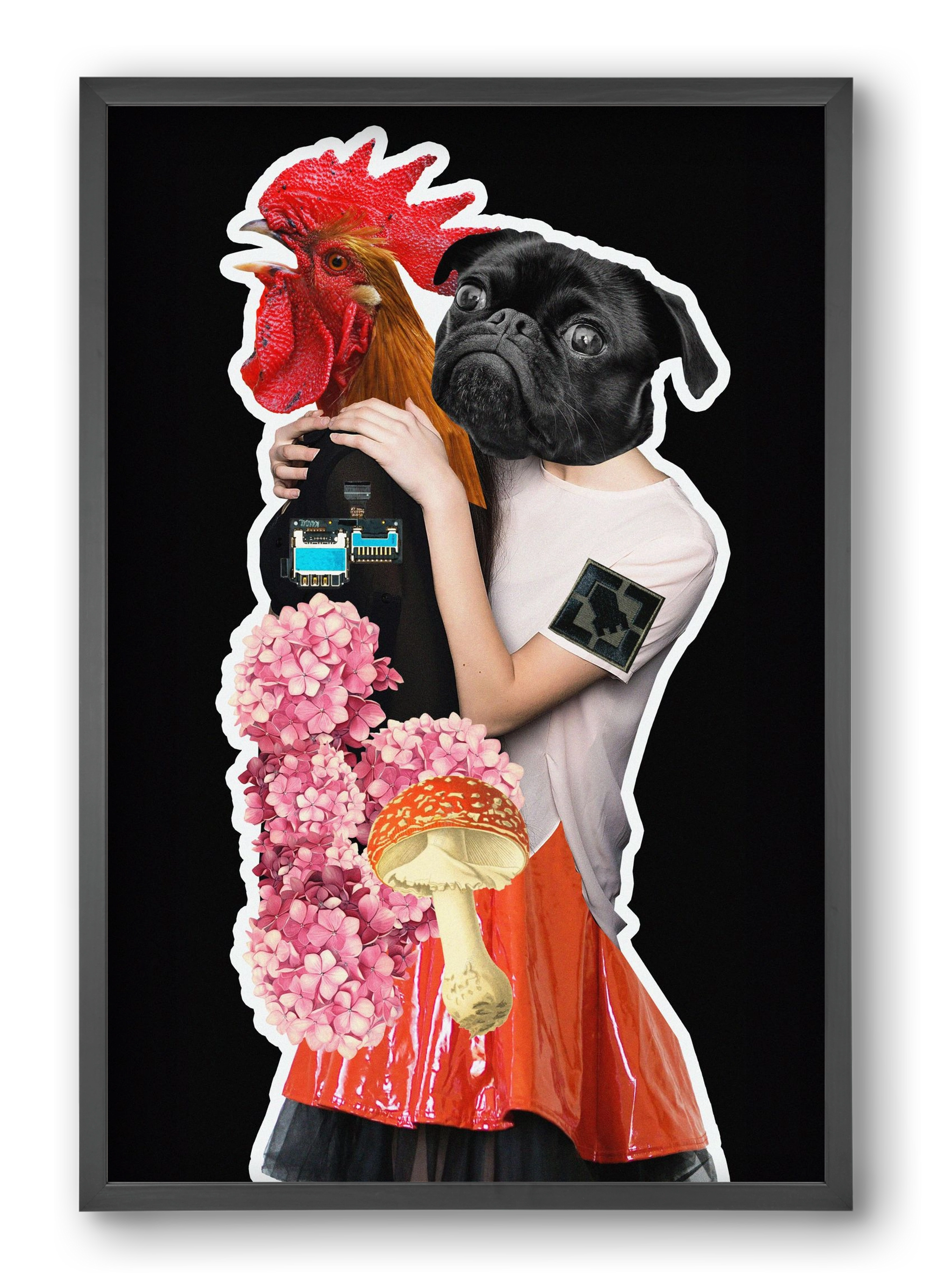 collage 5, 40x60 cm (40x60 cm), Fekete keret