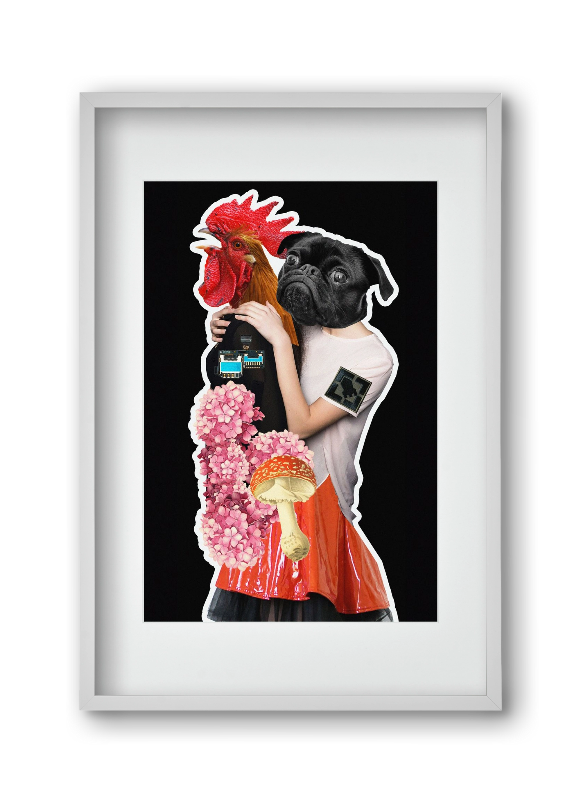 collage 5, 30x45 cm (20x30 cm), Fehér keret, paszpartuval