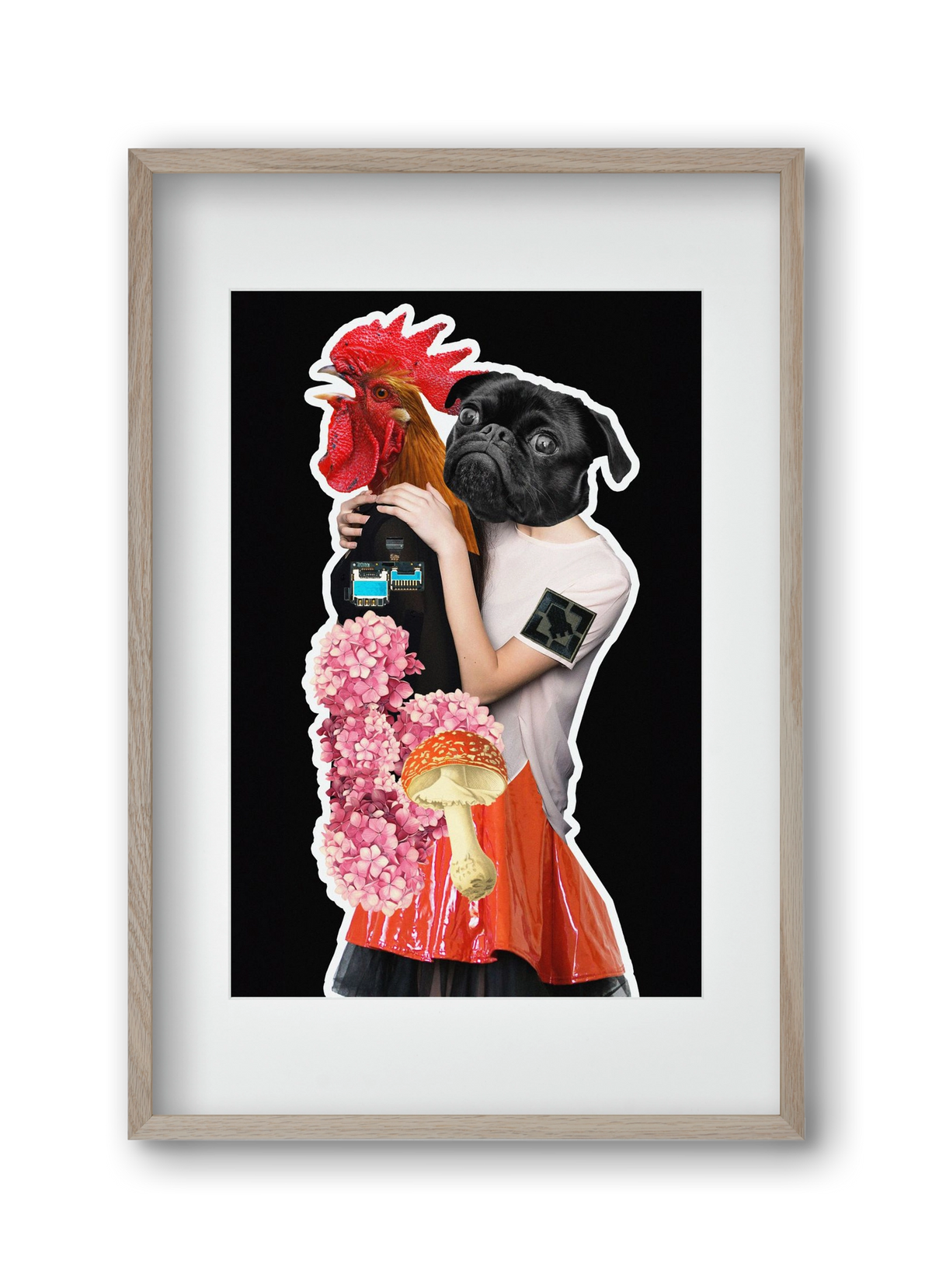 collage 5, 30x45 cm (20x30 cm), Tölgy keret, paszpartuval