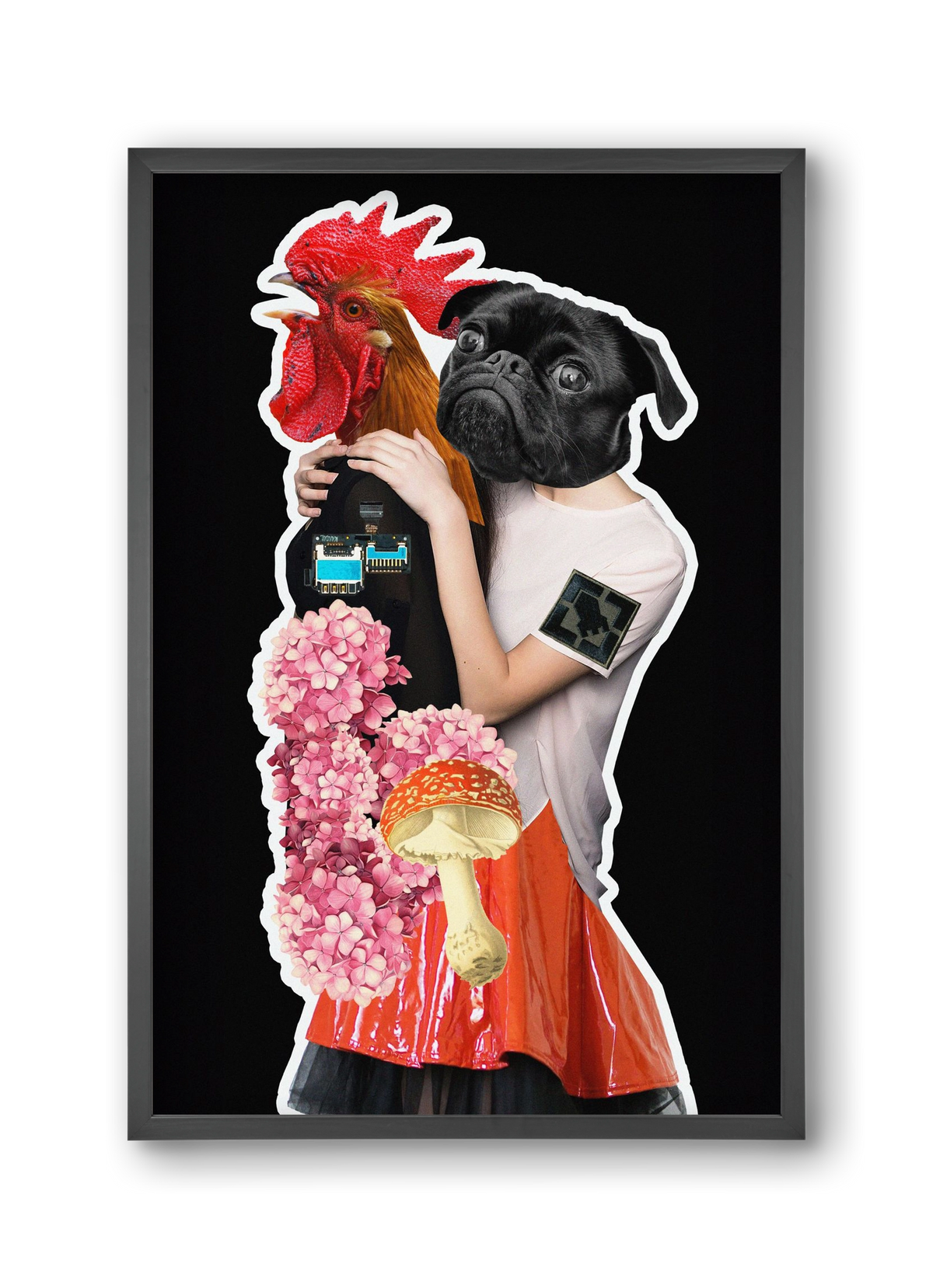 collage 5, 30x45 cm (30x45 cm), Fekete keret