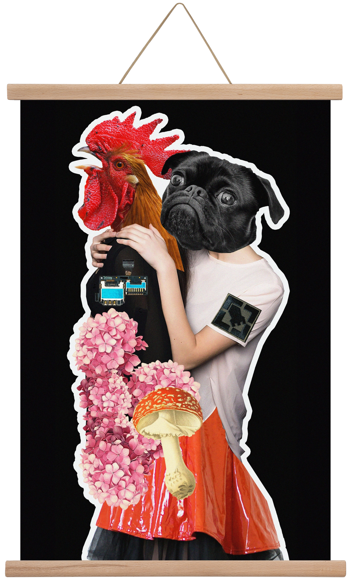 collage 5, 40x60 cm (40x60 cm), Tölgy akasztó