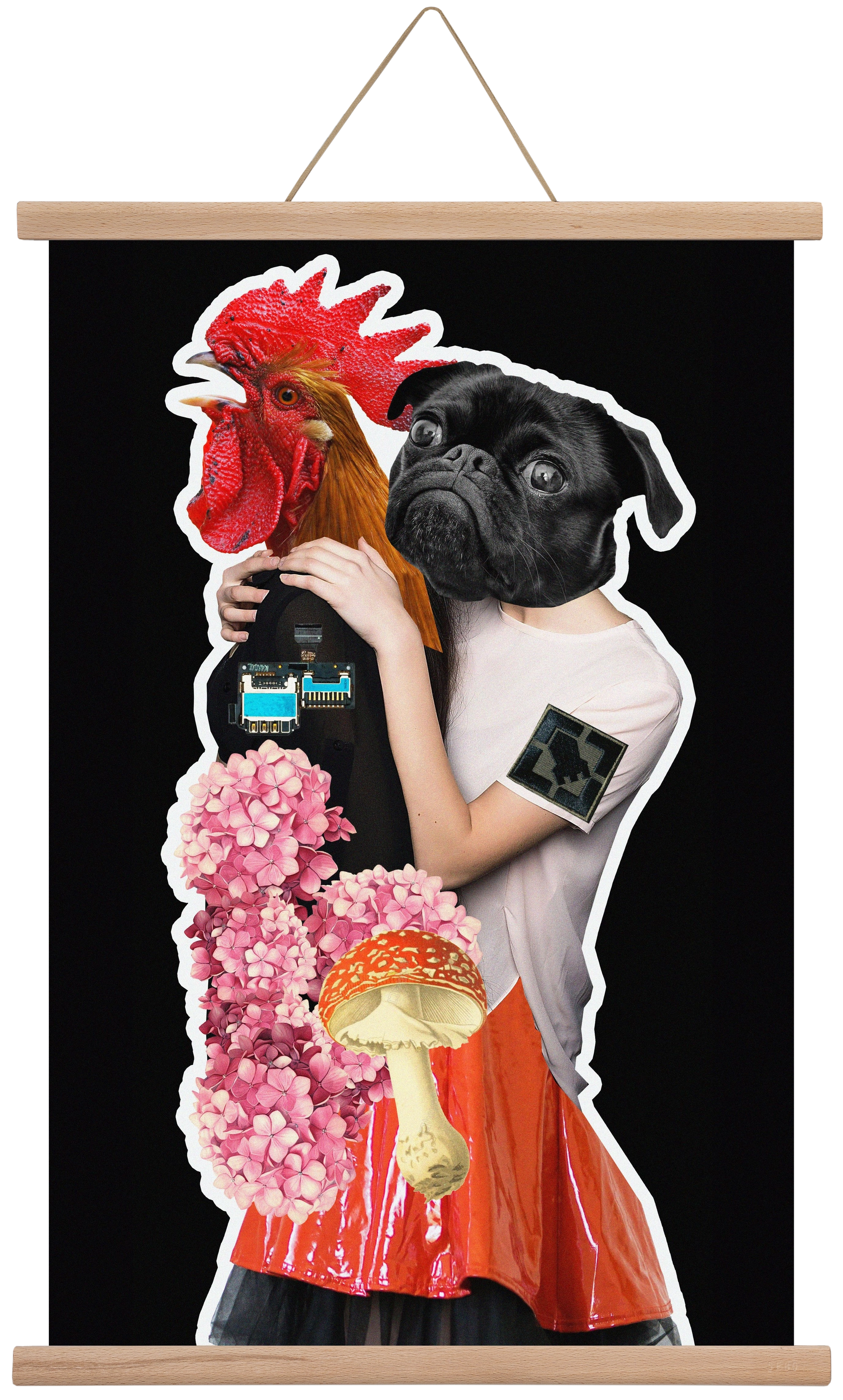 collage 5, 40x60 cm (40x60 cm), Tölgy akasztó