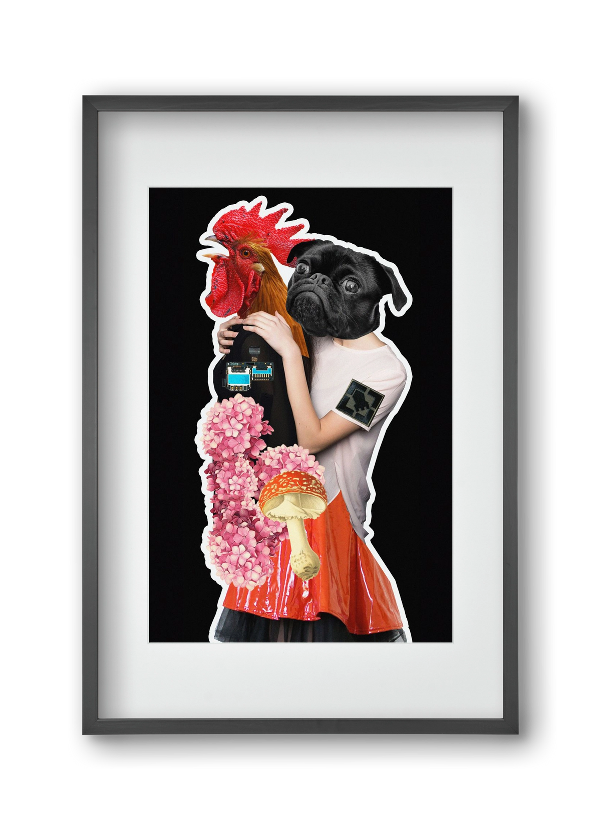 collage 5, 30x45 cm (20x30 cm), Fekete keret, paszpartuval