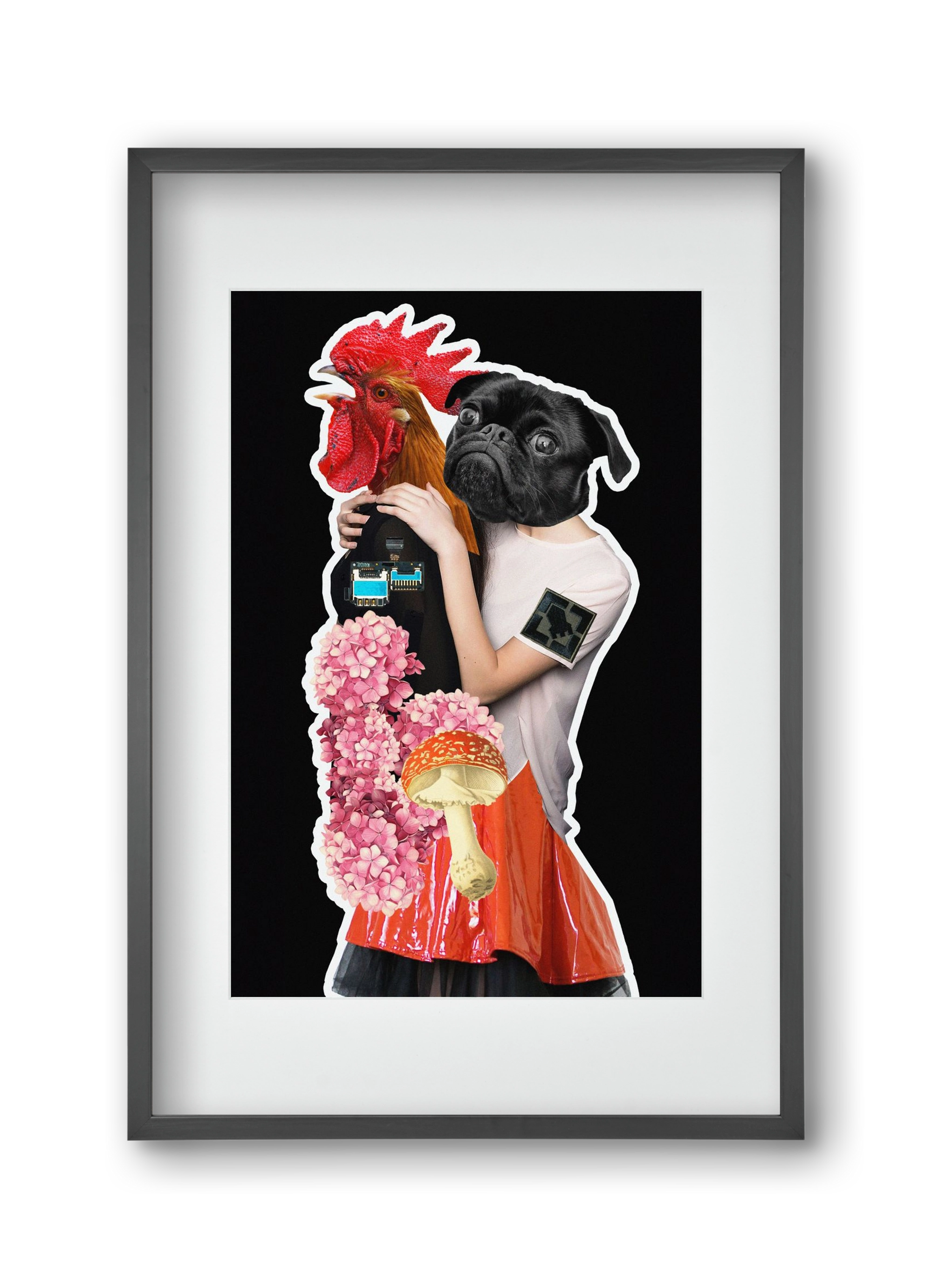 collage 5, 30x45 cm (20x30 cm), Fekete keret, paszpartuval