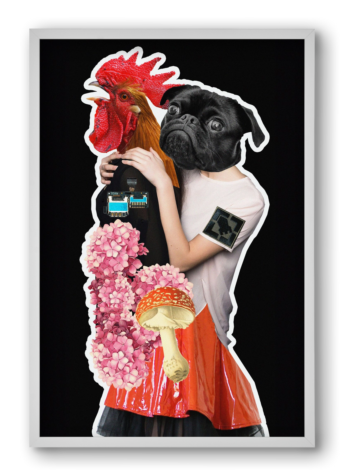 collage 5, 40x60 cm (40x60 cm), Fehér keret