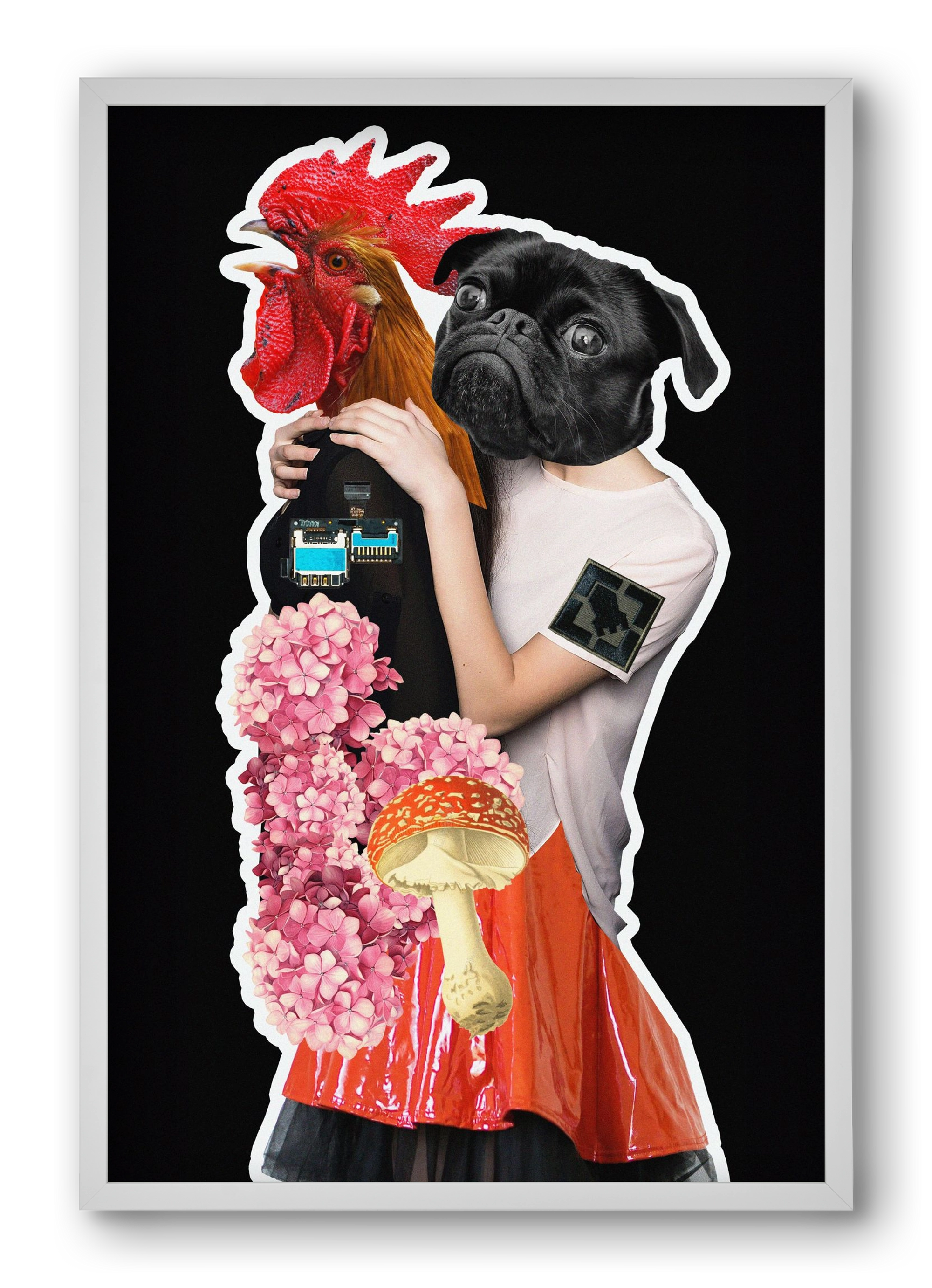 collage 5, 40x60 cm (40x60 cm), Fehér keret