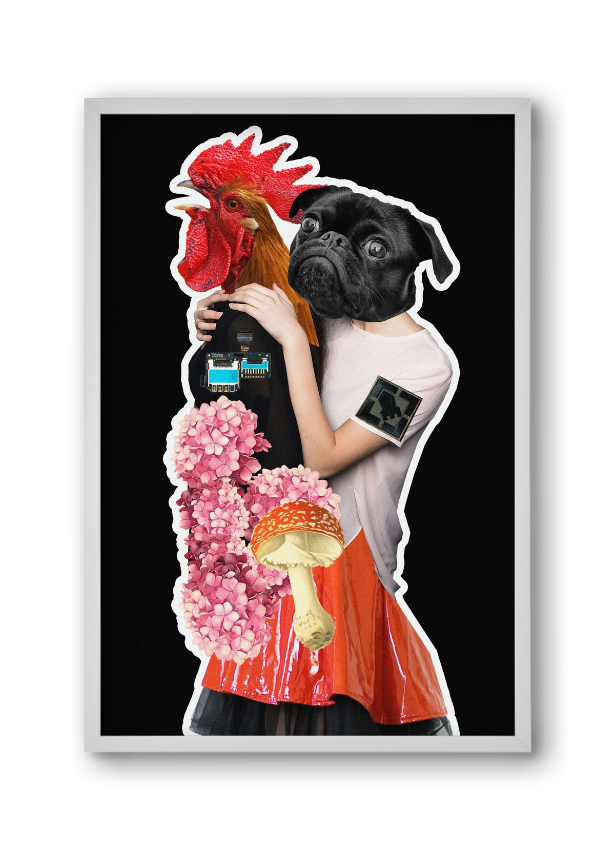 collage 5, 30x45 cm (30x45 cm), Fehér keret