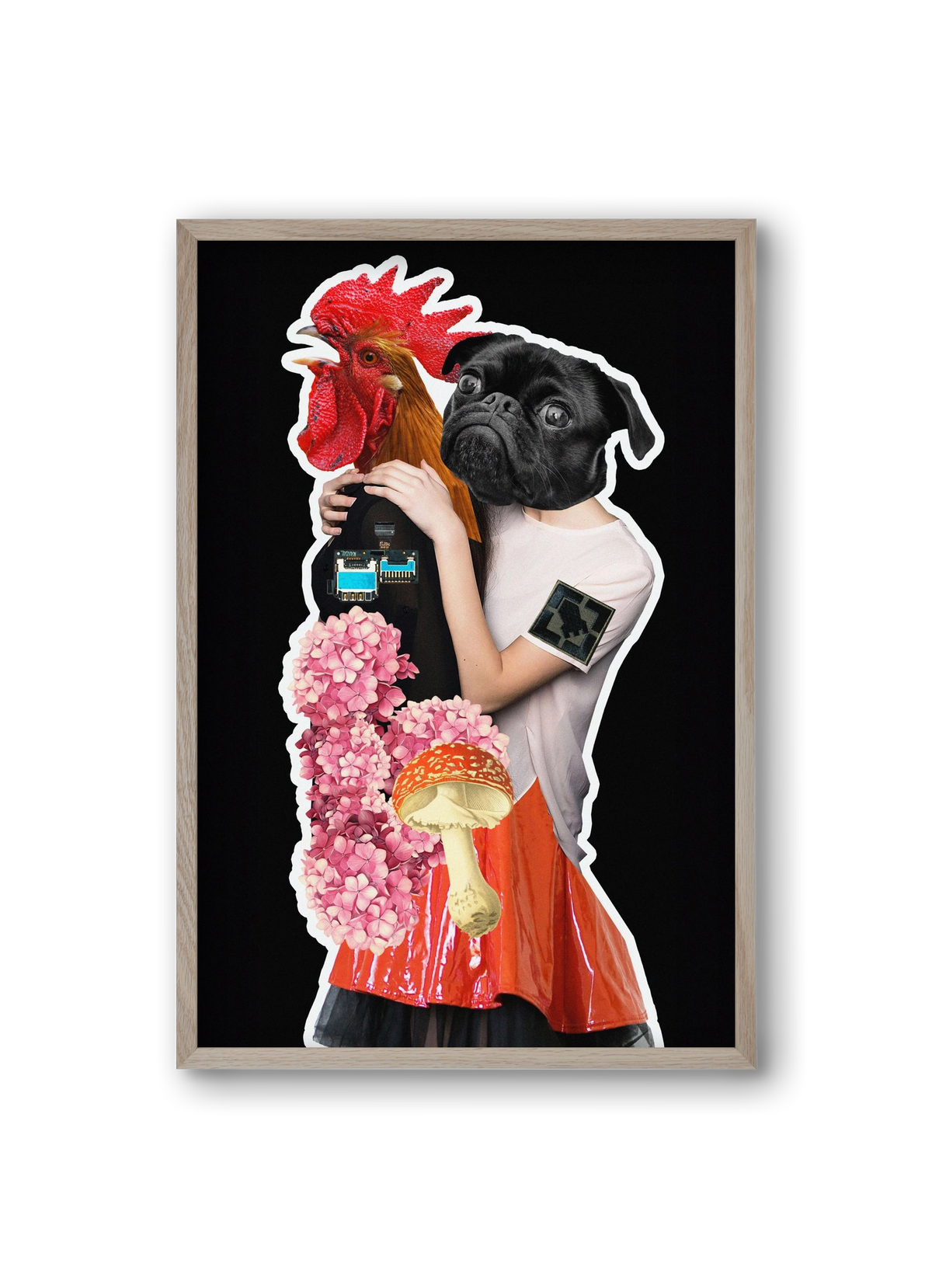 collage 5, 20x30 cm (20x30 cm), Tölgy keret