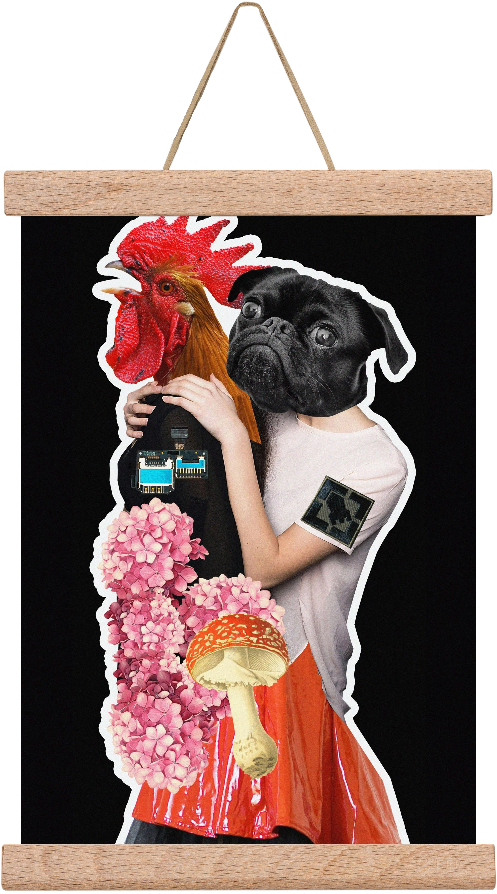 collage 5, 20x30 cm (20x30 cm), Tölgy akasztó