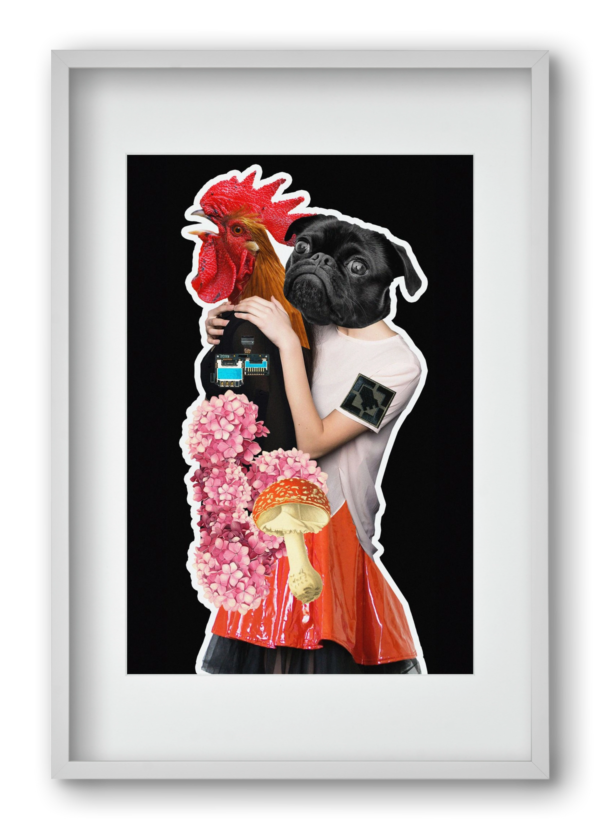 collage 5, 40x60 cm (30x45 cm), Fehér keret, paszpartuval