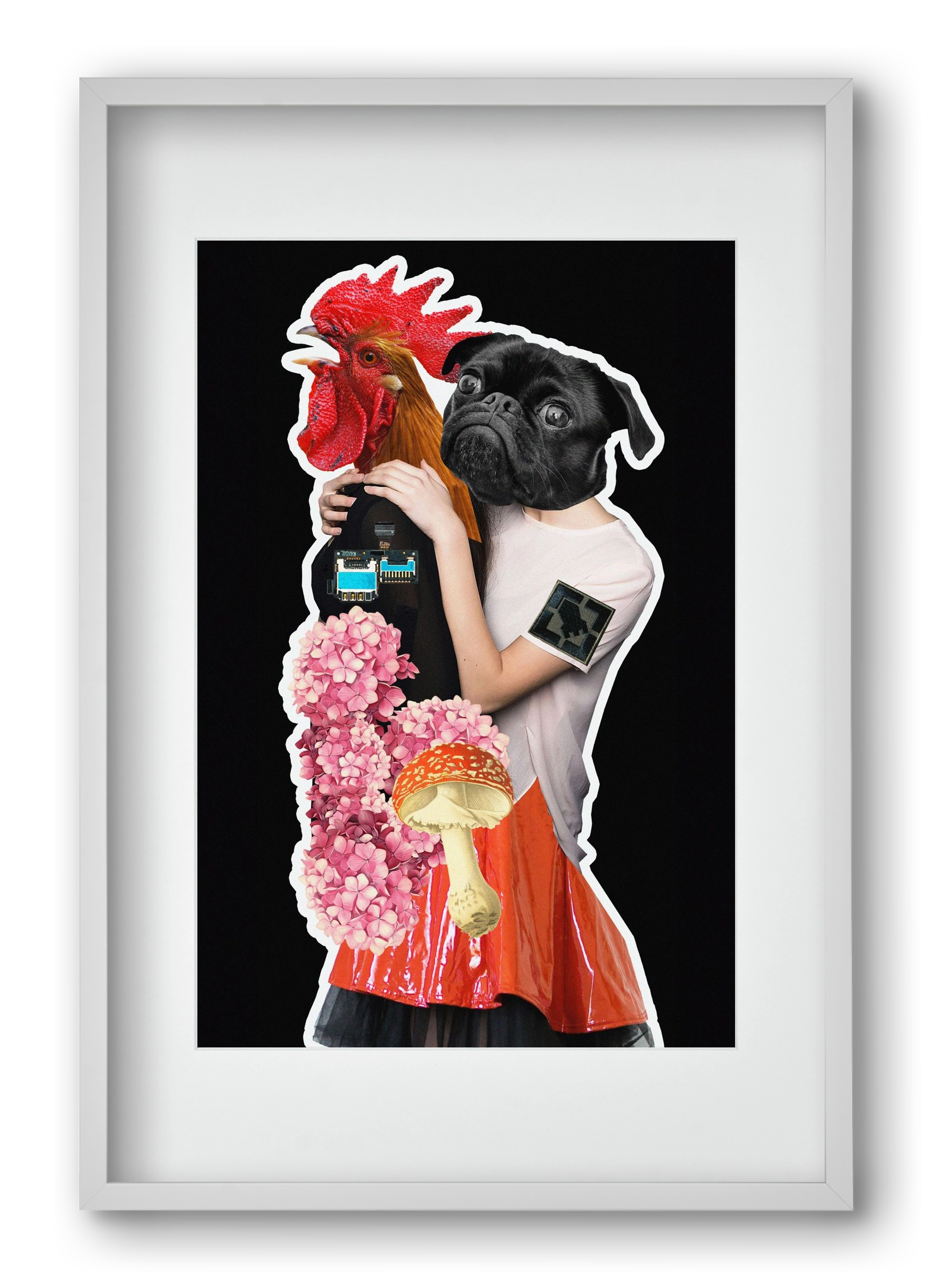 collage 5, 40x60 cm (30x45 cm), Fehér keret, paszpartuval