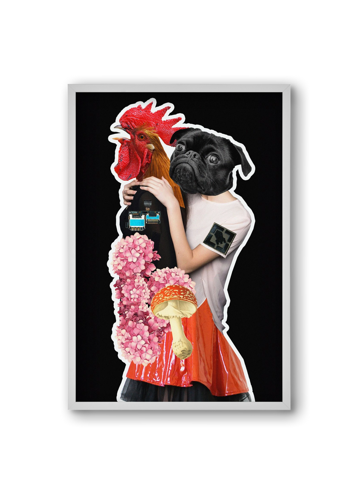 collage 5, 20x30 cm (20x30 cm), Fehér keret