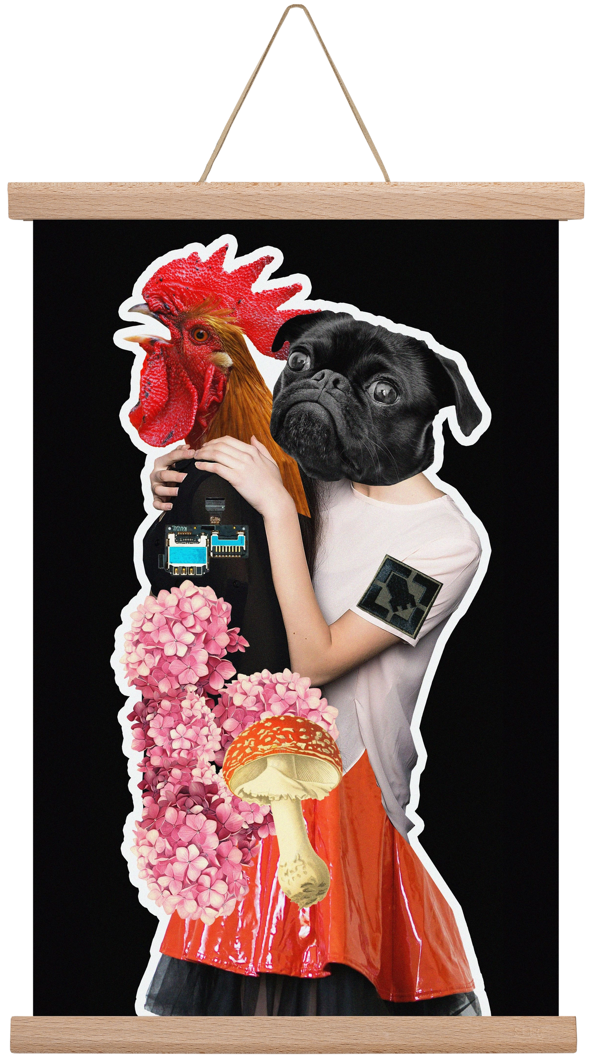 collage 5, 30x45 cm (30x45 cm), Tölgy akasztó