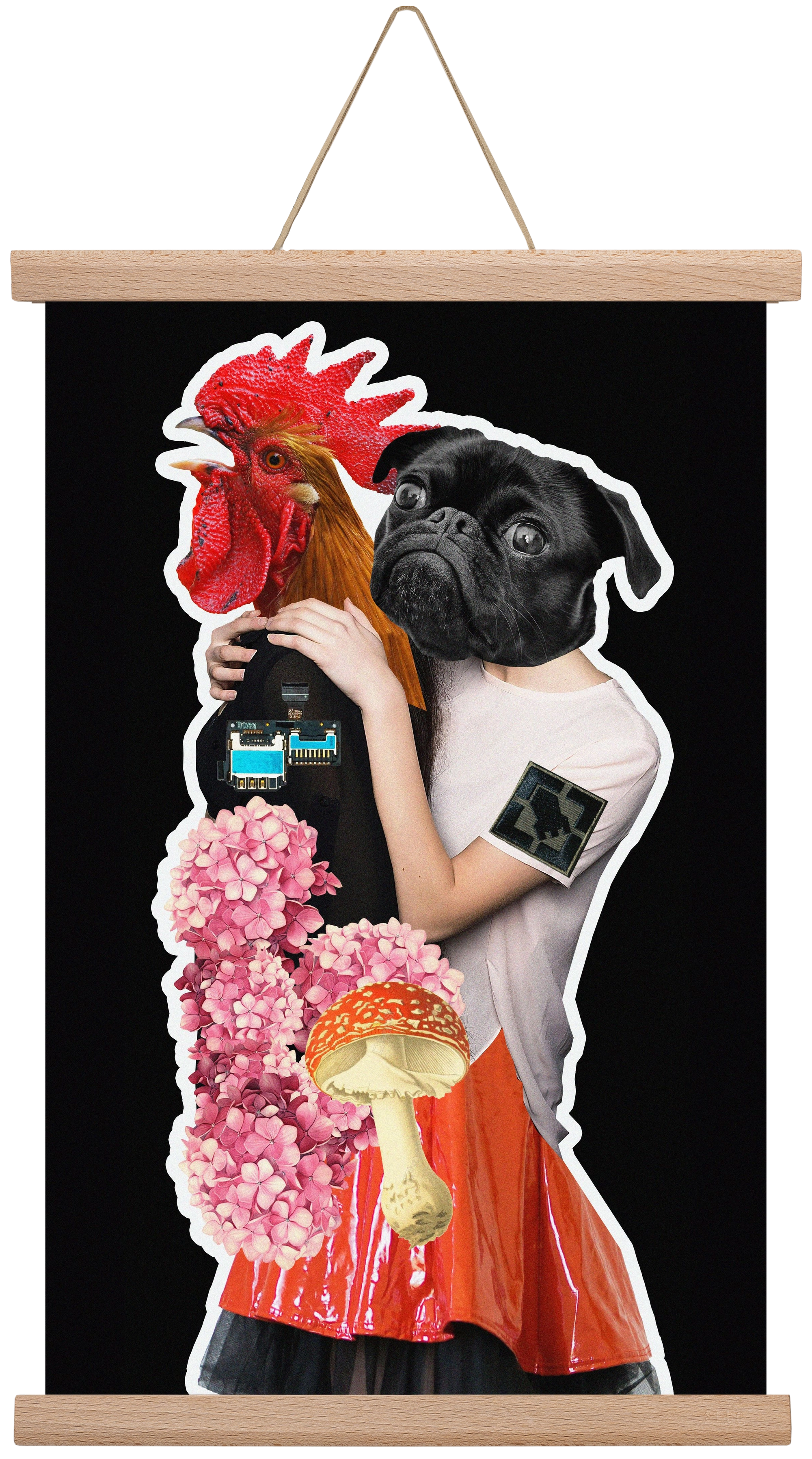 collage 5, 30x45 cm (30x45 cm), Tölgy akasztó