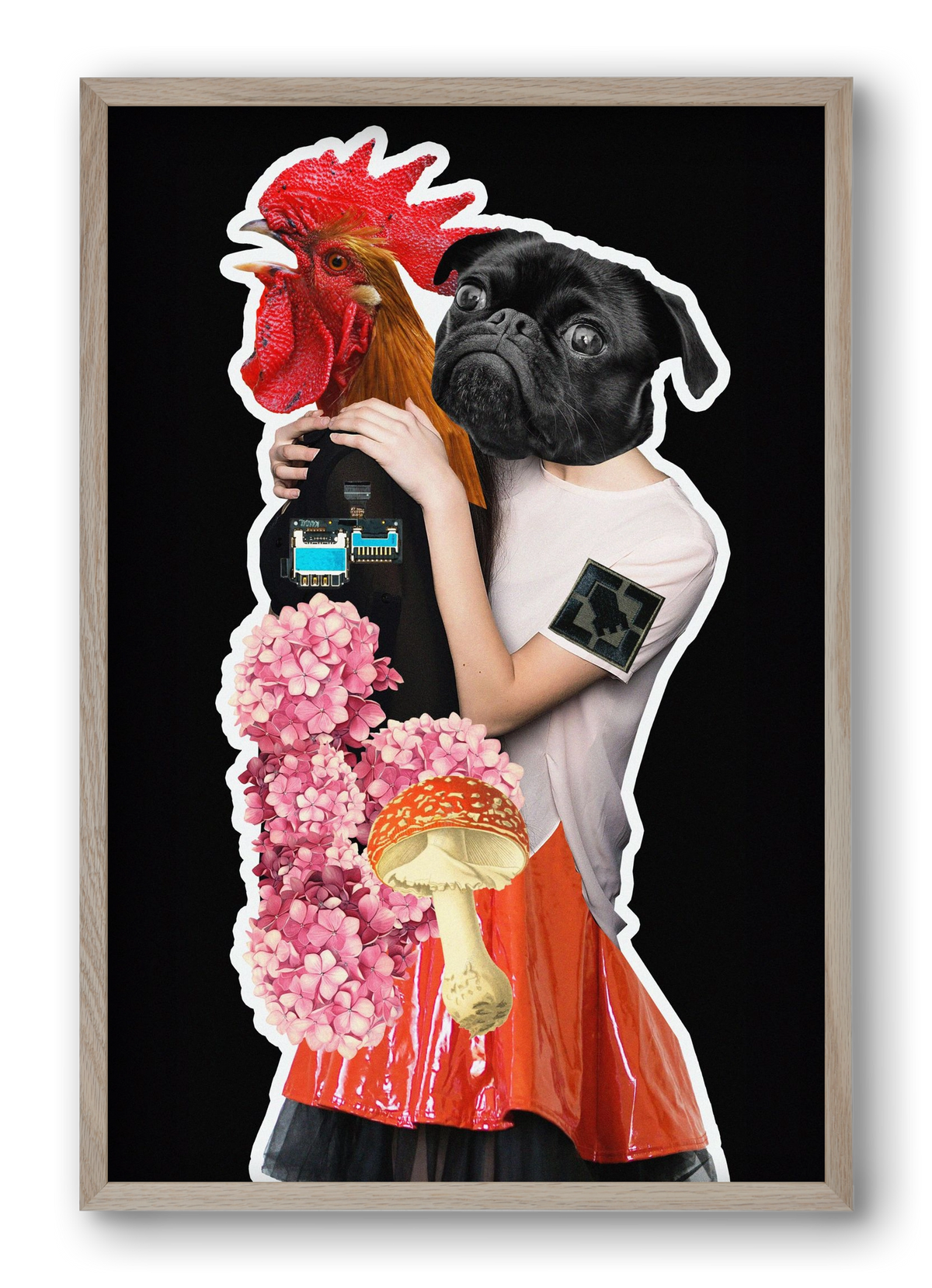 collage 5, 40x60 cm (40x60 cm), Tölgy keret