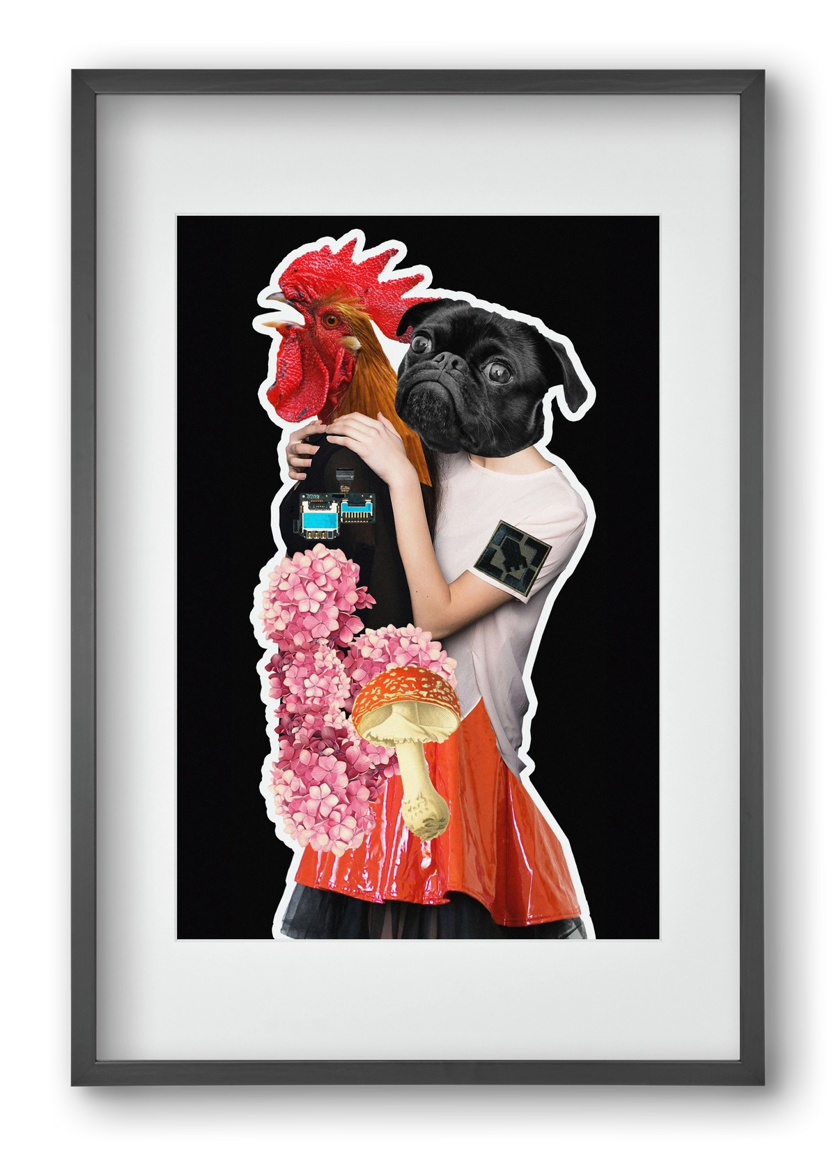 collage 5, 40x60 cm (30x45 cm), Fekete keret, paszpartuval