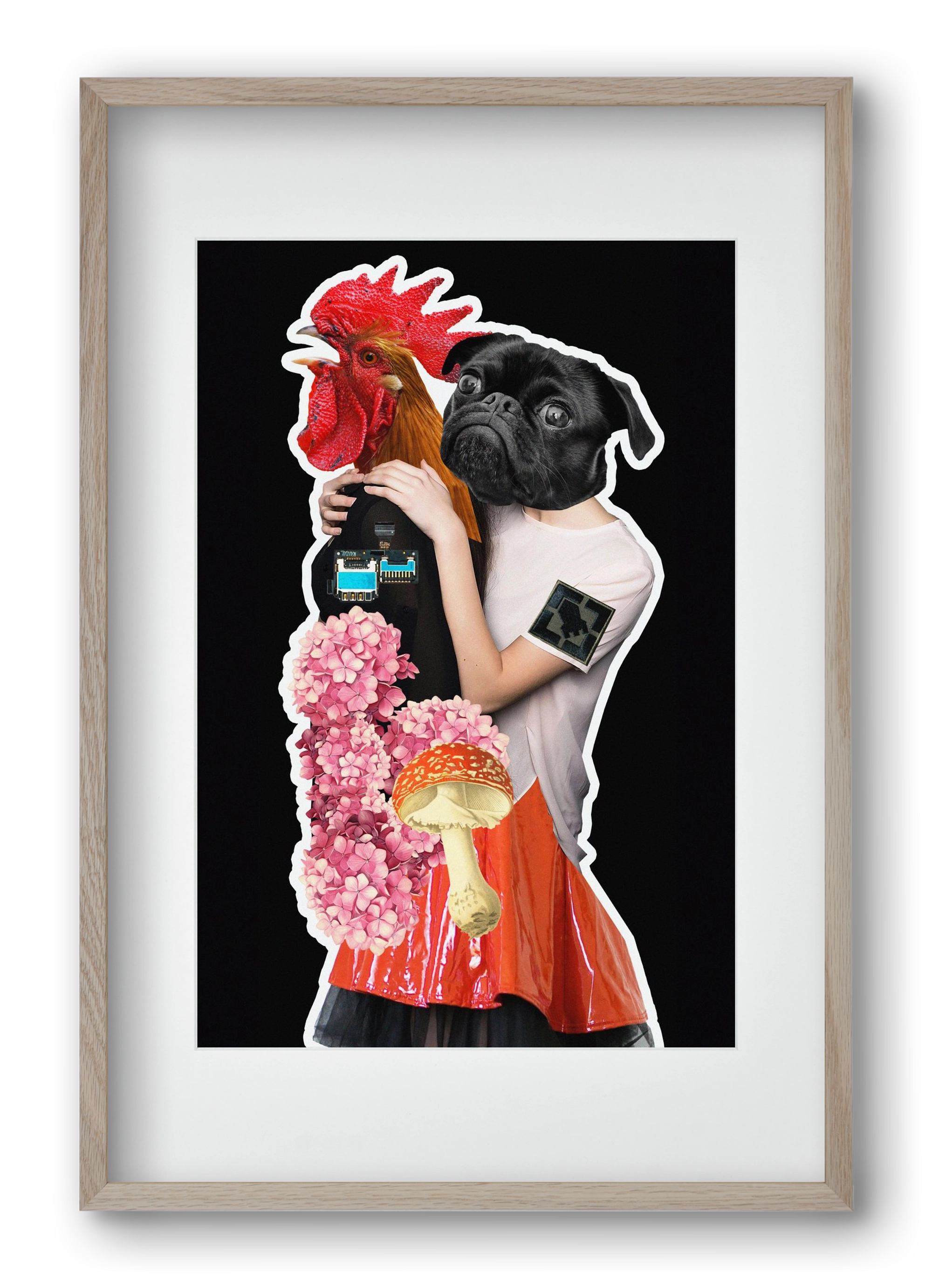 collage 5, 40x60 cm (30x45 cm), Tölgy keret, paszpartuval