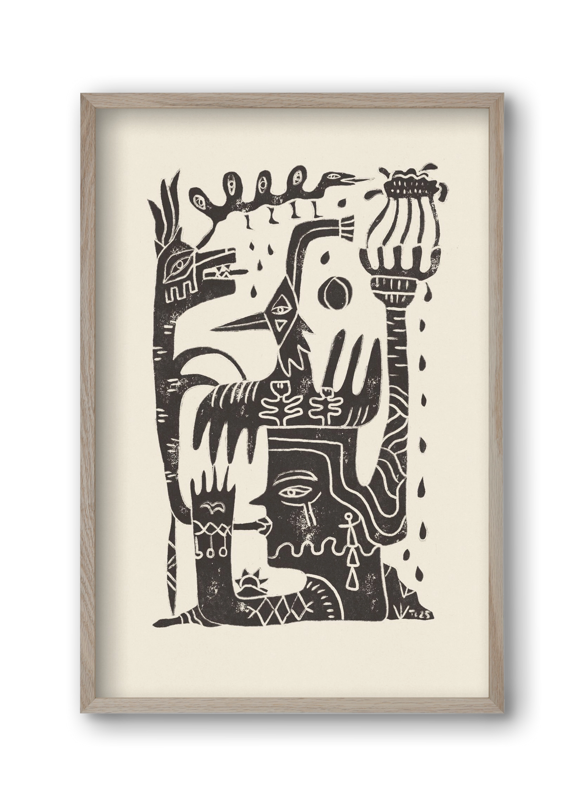 Lunar Eclipse, 30x45 cm (30x45 cm), Tölgy keret