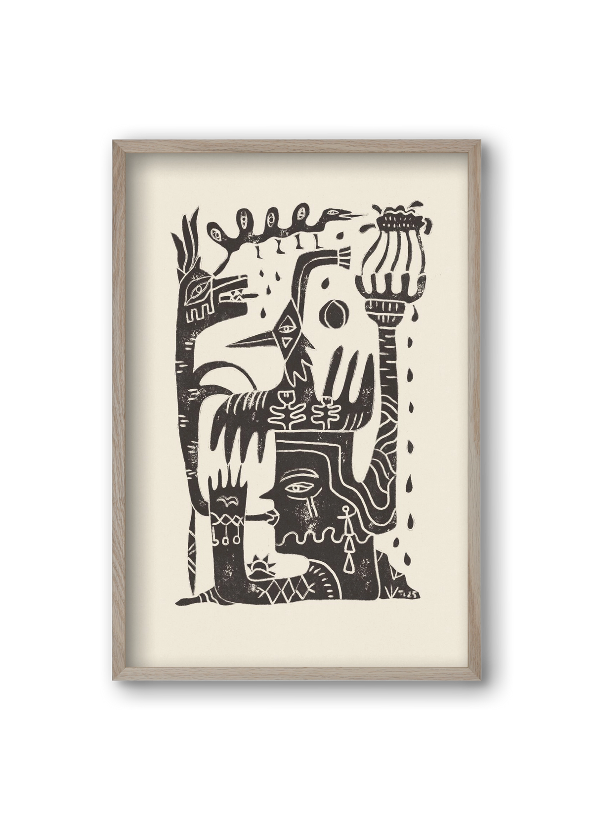 Lunar Eclipse, 20x30 cm (20x30 cm), Tölgy keret