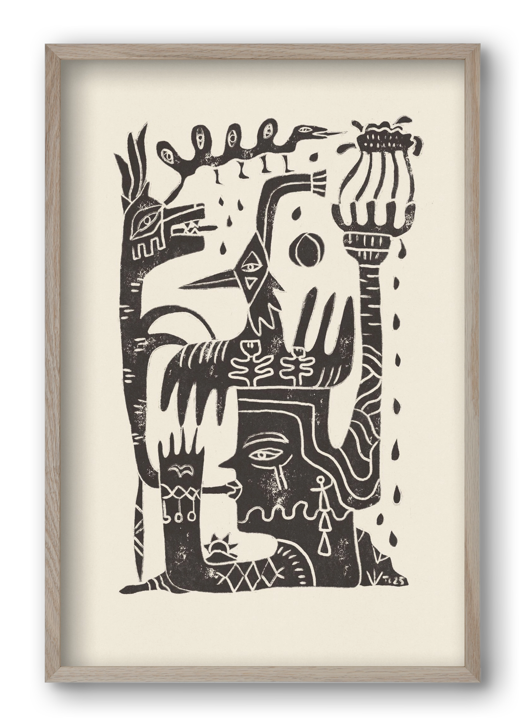 Lunar Eclipse, 40x60 cm (40x60 cm), Tölgy keret