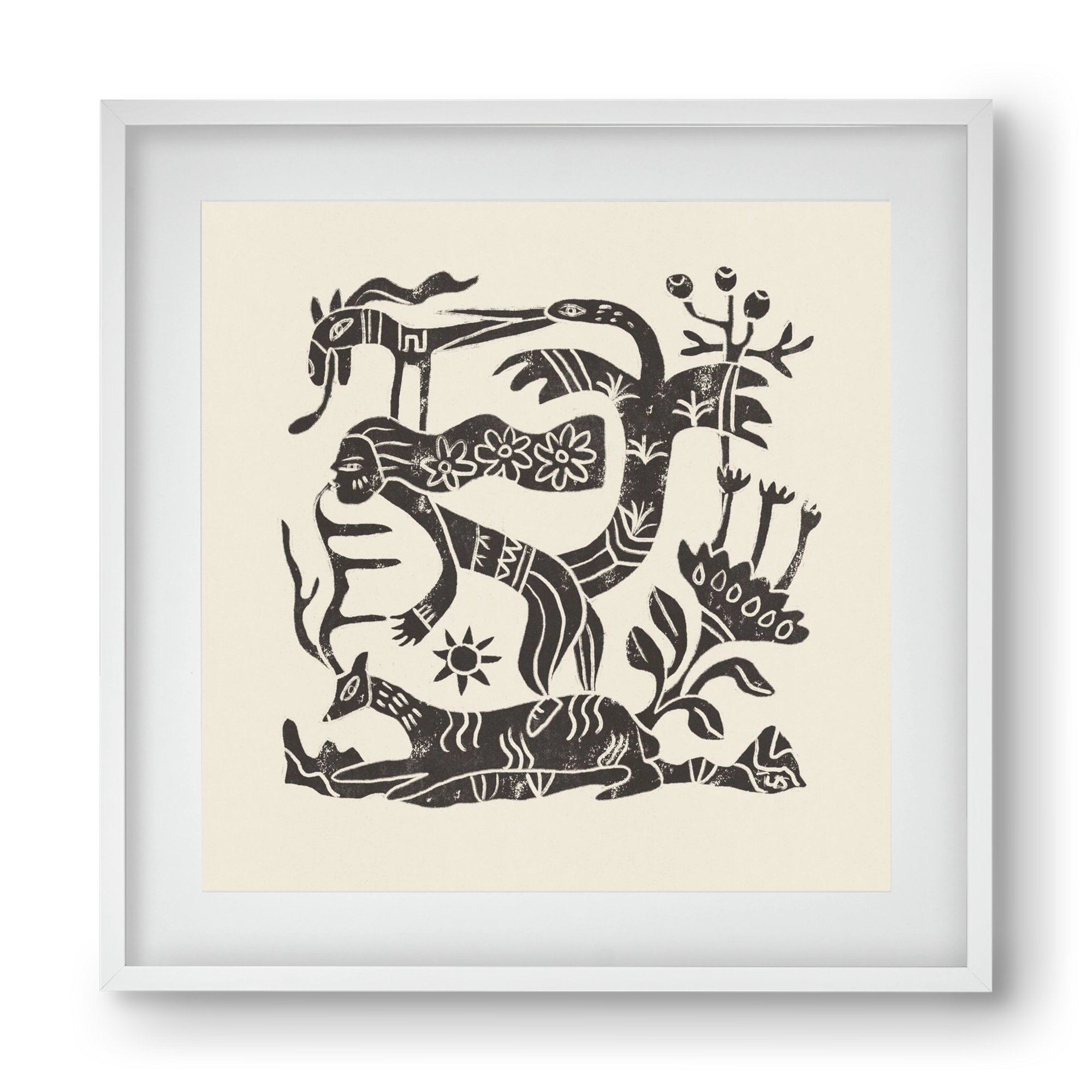 September Ride, 40x40 cm (30x30 cm), Fehér keret, paszpartuval