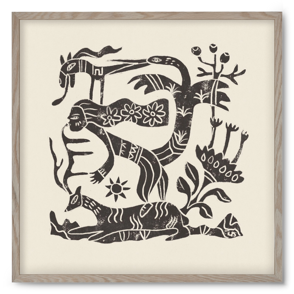 September Ride, 50x50 cm (50x50 cm), Tölgy keret