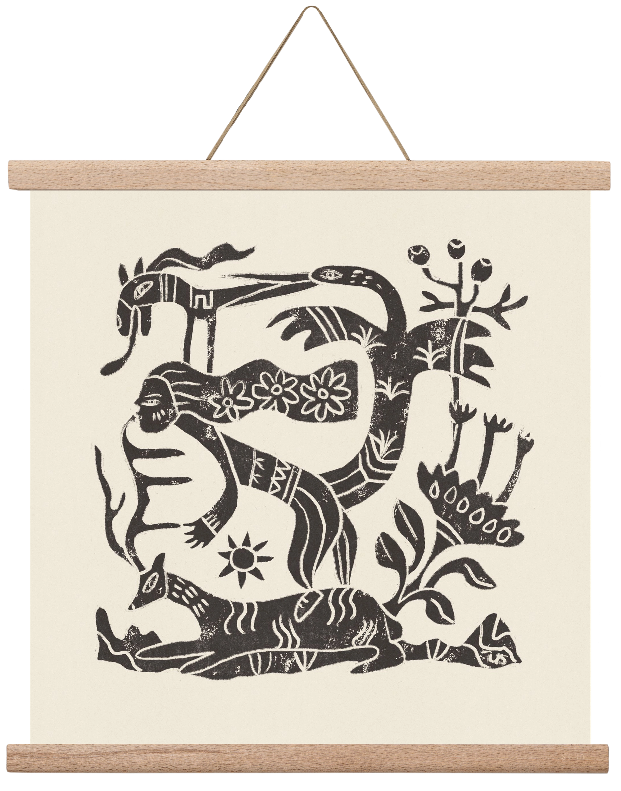 September Ride, 40x40 cm (40x40 cm), Tölgy akasztó