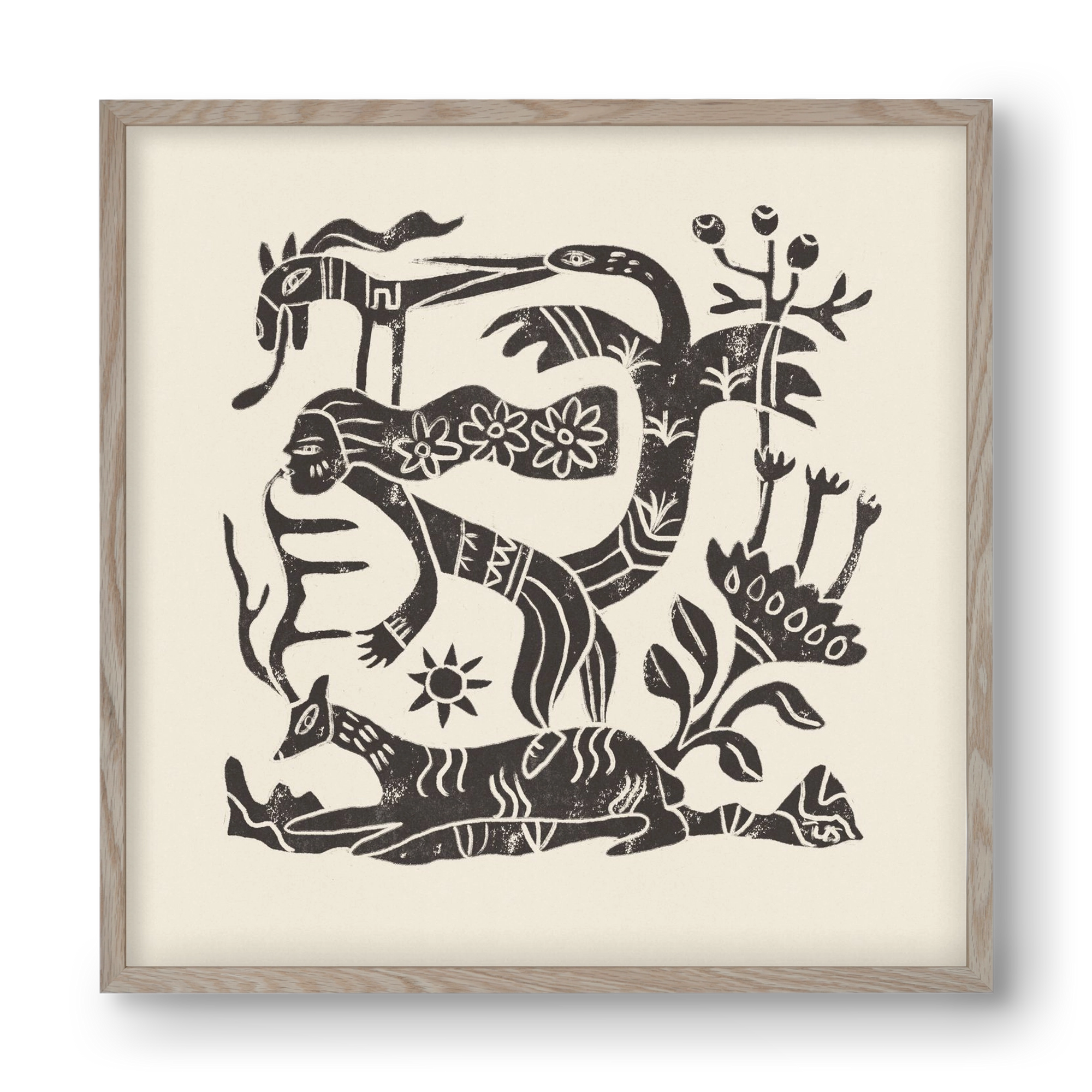 September Ride, 40x40 cm (40x40 cm), Tölgy keret