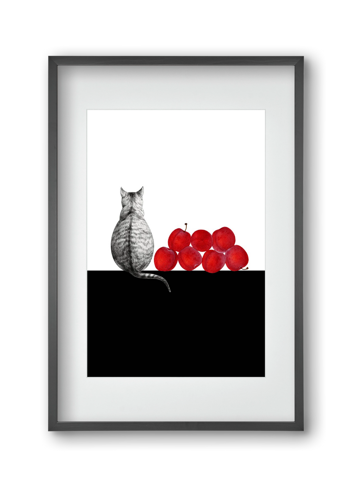 Waiting, 30x45 cm (20x30 cm), Fekete keret, paszpartuval